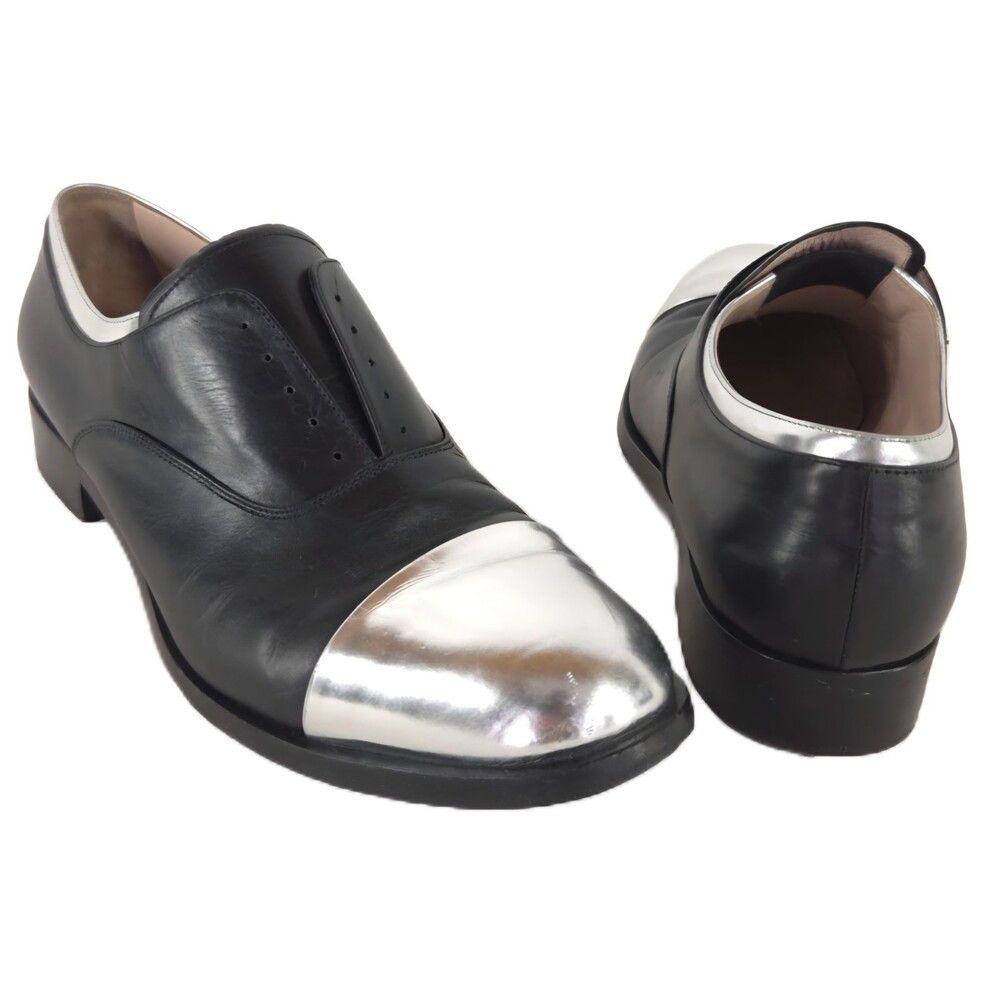 Miu Miu Miu Miu Cap Toe Oxford Shoes 40 EU 10 US Womens Black Silver Size US 10 / EU 43 - 1 Thumbnail