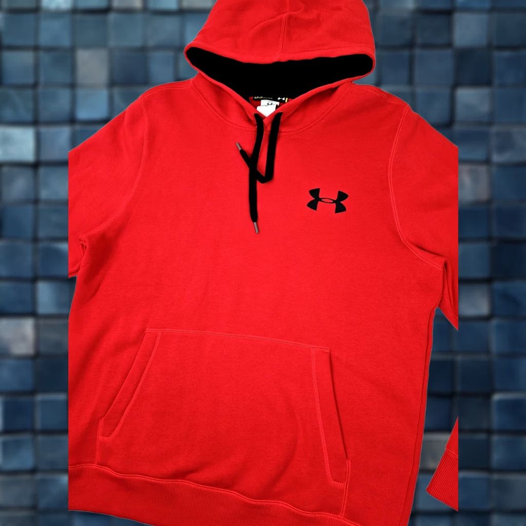 Under Armour Under Armour Team Rival All Season Gear Fleece Pullover Hoodie Men L Red EUC Size US L / EU 52-54 / 3 - 1 Thumbnail