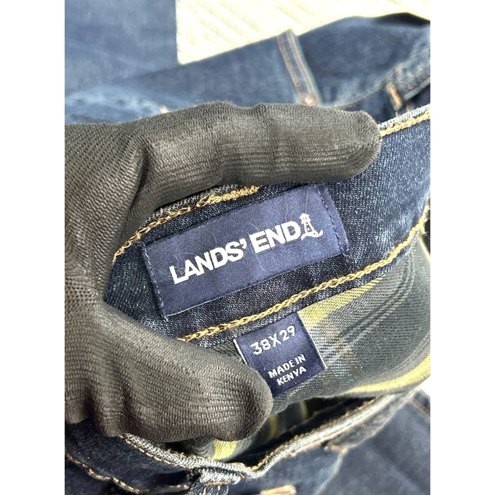 Lands' End Lands' End Jeans Men 38 Blue Denim Straight 5-Pocket Regular Rise Mid Lined 38x29 New Size US 38 / EU 54 - 3 Thumbnail