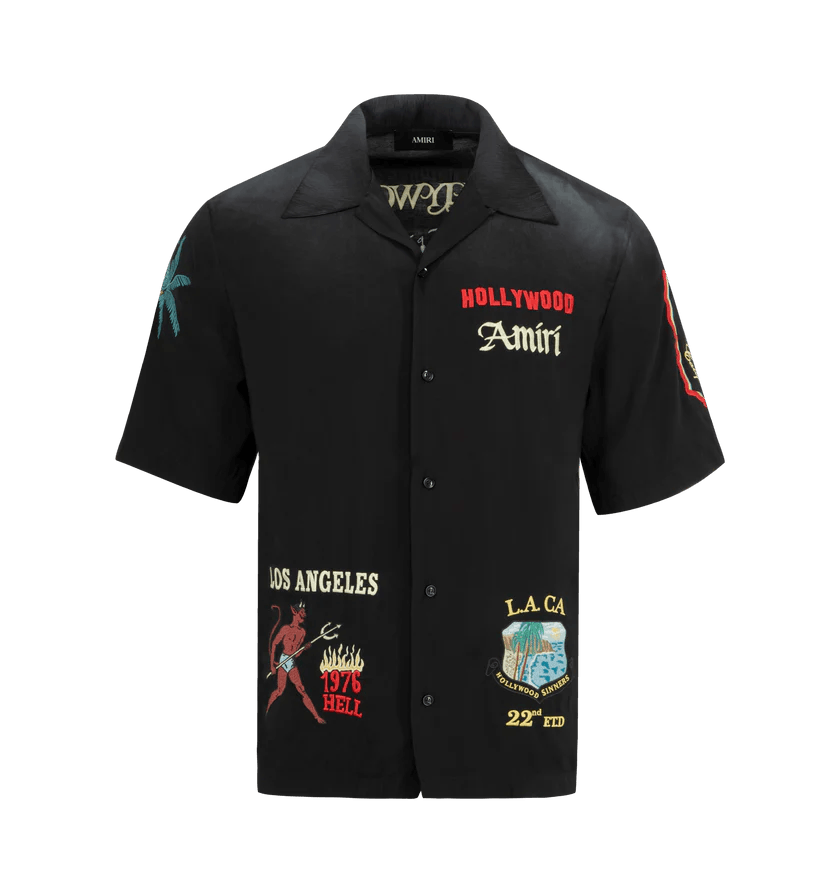 Amiri o1h1sh11225 Sinners Camp Shirt in Black Size US L / EU 52-54 / 3 - 1 Thumbnail