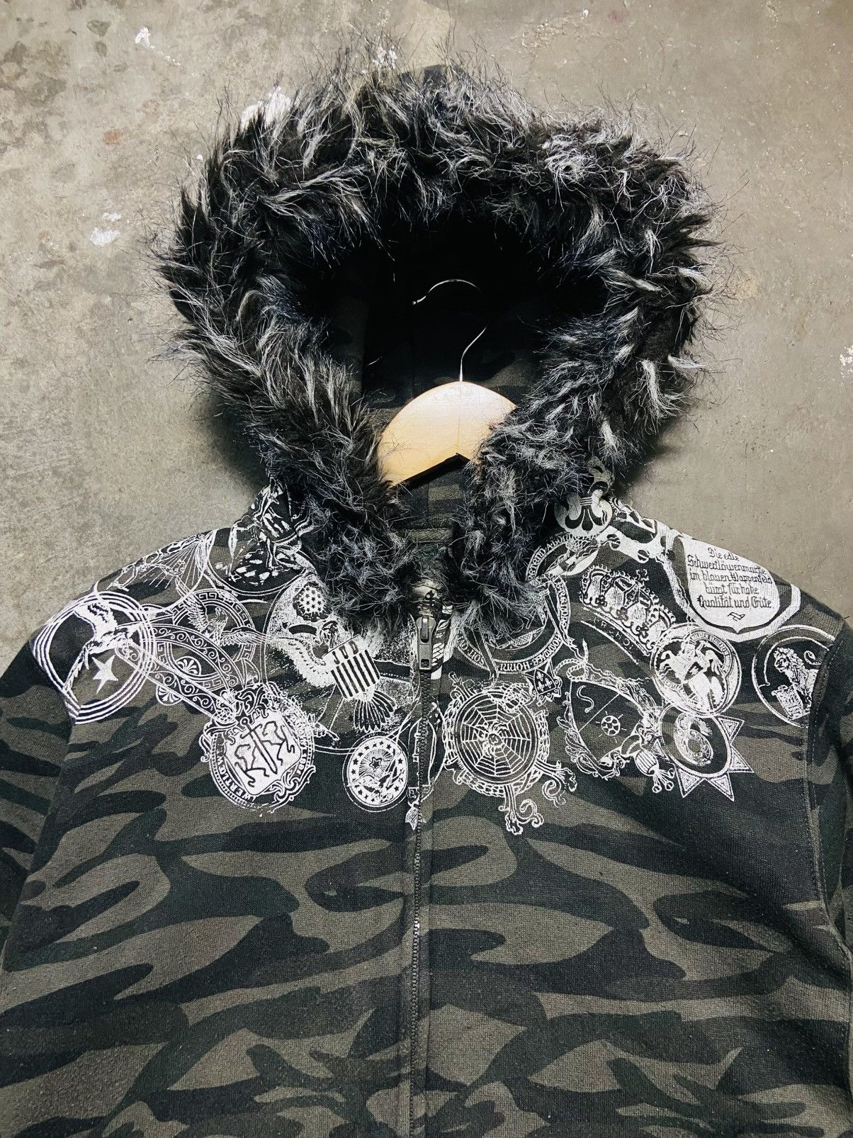 Splendid Splendid Satisfaction Camo Hoodie Faux Fur Hood Y2K Grunge Size US L / EU 52-54 / 3 - 6 Thumbnail