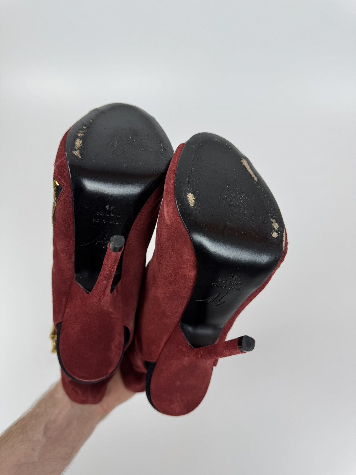 Giuseppe Zanotti Giuseppe Zanotti Open Ankle Boots Suede Stiletto High Heel Size US 10 / IT 40 - 6 Thumbnail