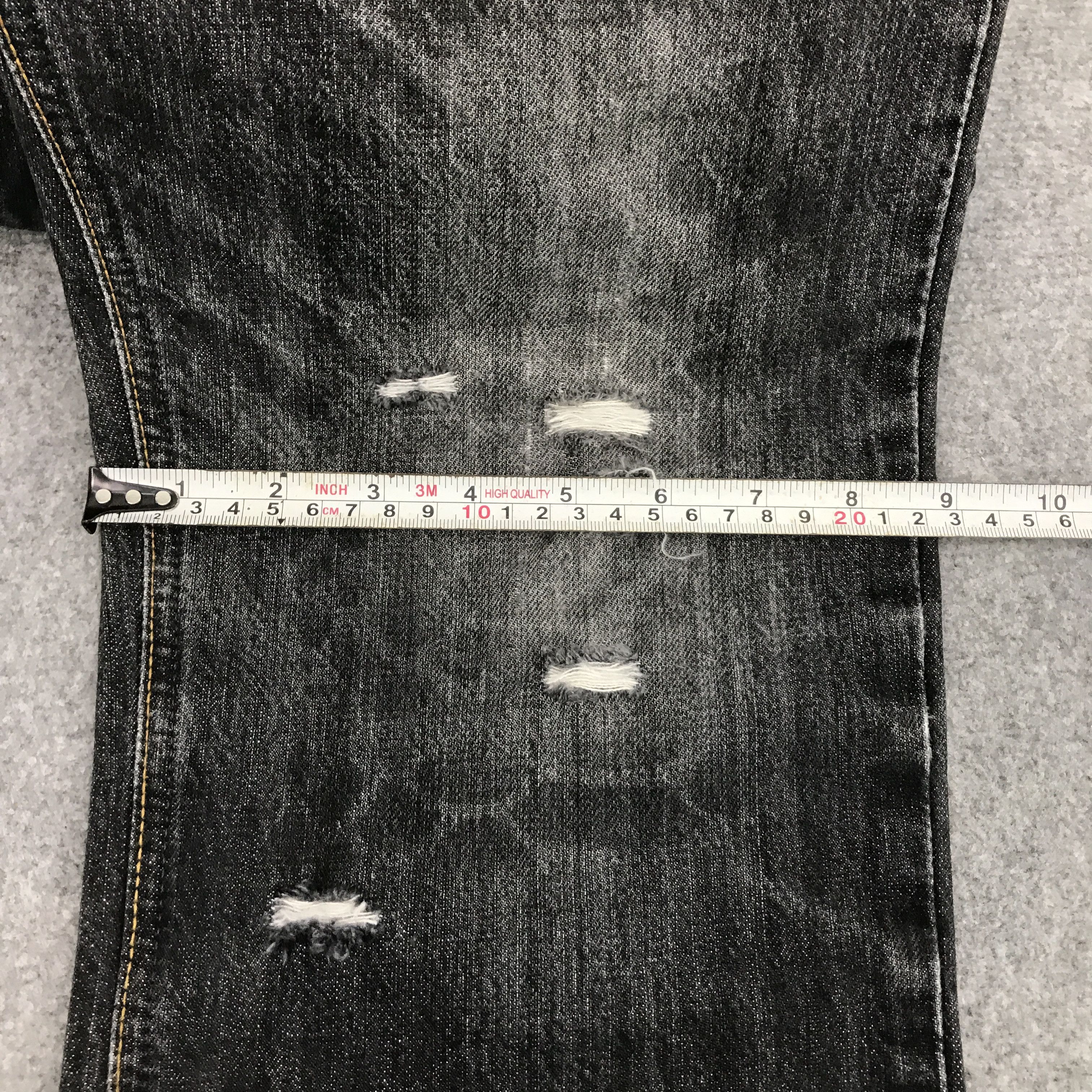 Edwin × Japanese Brand BLACK DENIM EDWIN DISTRESSED PUNK STYLE JEANS Size US 31 - 12 Thumbnail