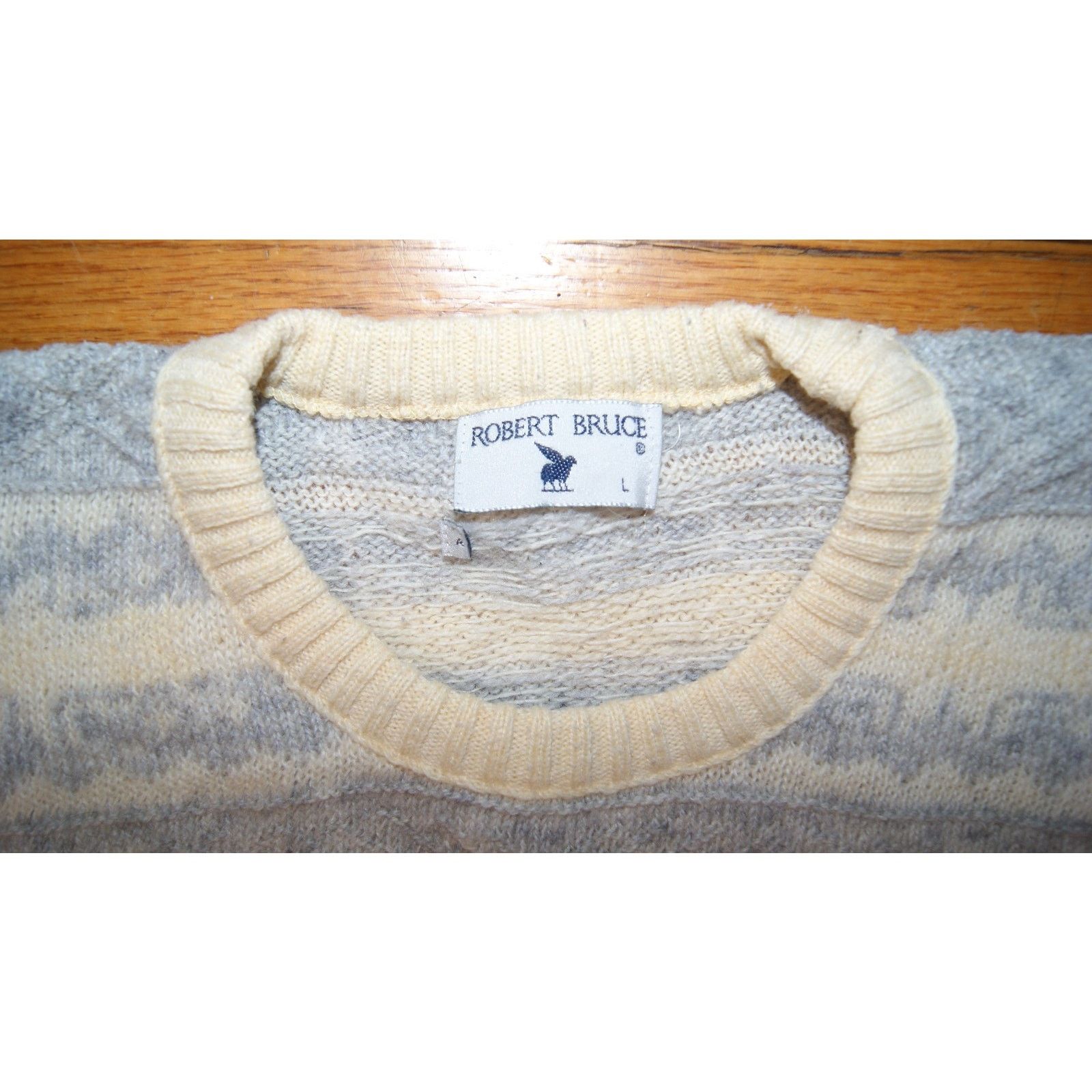 Robert Bruce VTG 80s Robert Bruce Mens Large Wool Knit Sweater Fair Isle Size US L / EU 52-54 / 3 - 3 Thumbnail