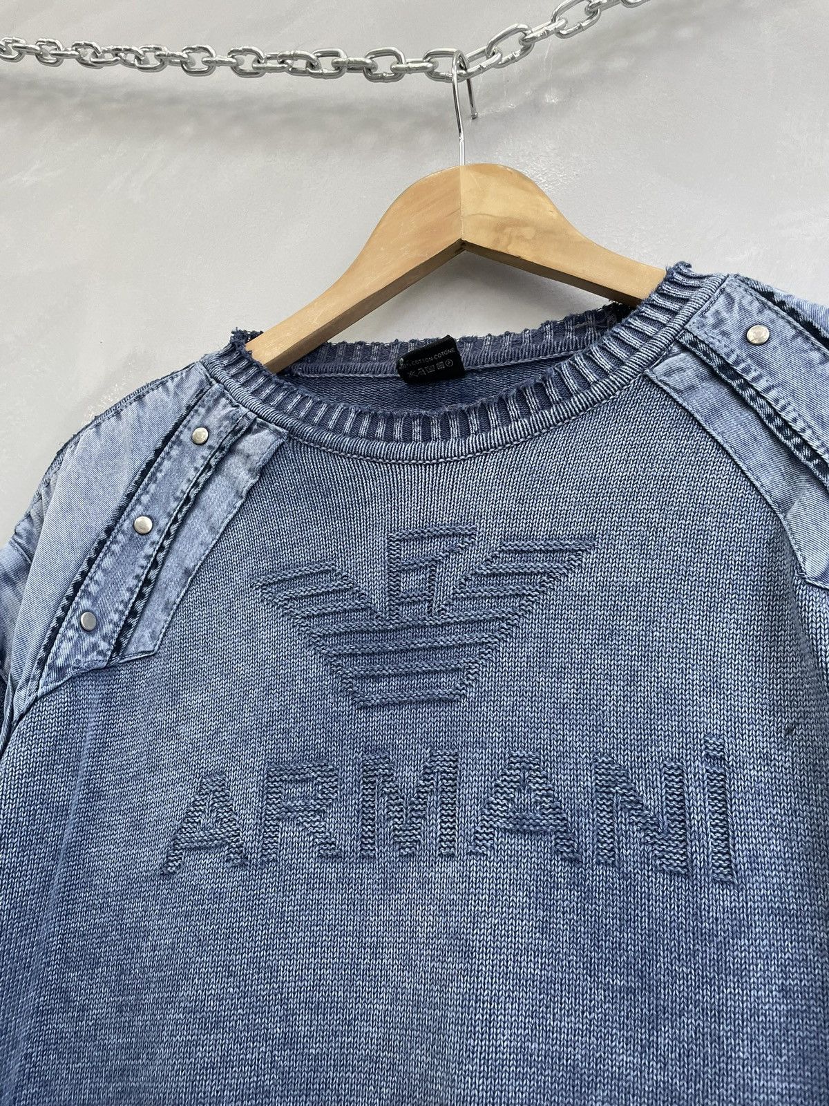 Emporio Armani Emporio Armani rare big logo sweater y2k Size US XL / EU 56 / 4 - 4 Thumbnail