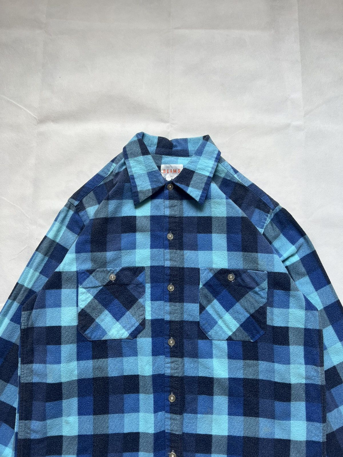 Beams Plus Beams Japanese Brand Blue Plaid Flannel Checkered Size US M / EU 48-50 / 2 - 12 Thumbnail