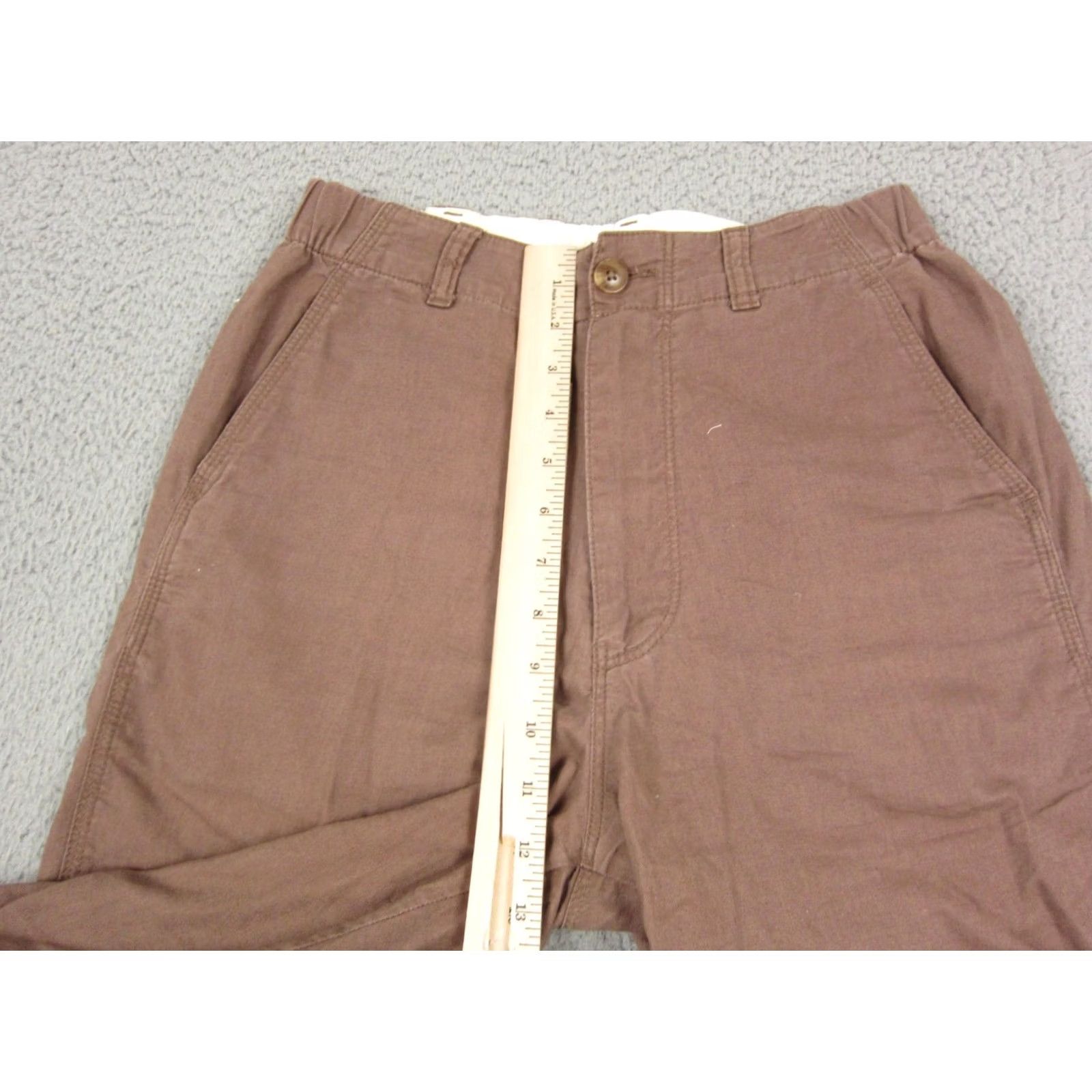 Uniqlo Uniqlo Pants Womens XS Brown Linen Cotton Straight Tapered Casual Size 26" / US 2 / IT 38 - 6 Thumbnail