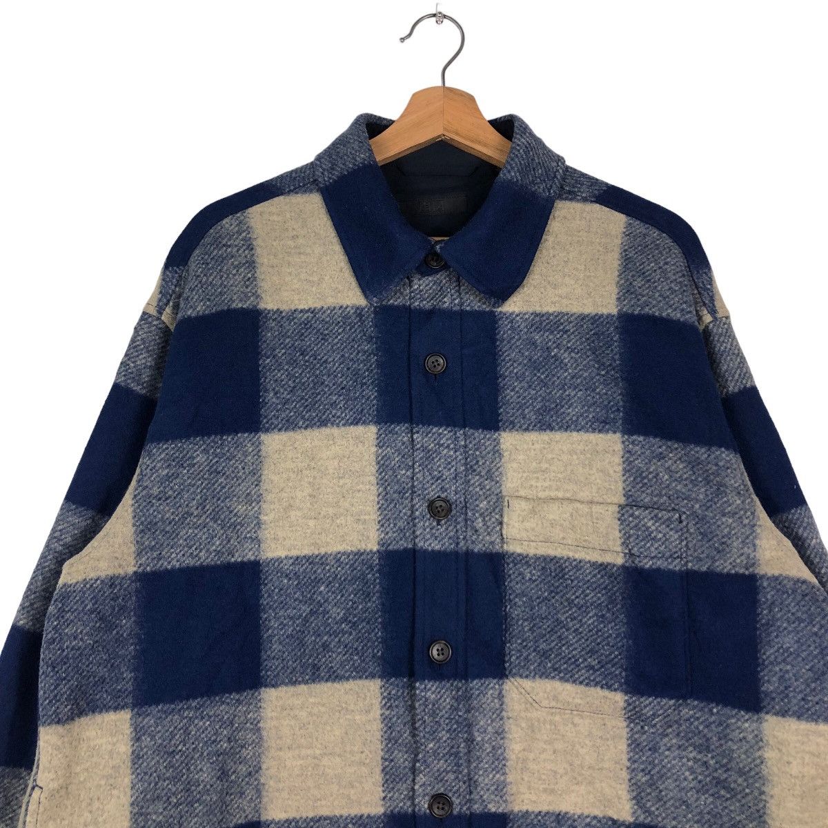 Japanese Brand 🔥Wool Shirt Jacket Uniqlo Issey Miyake Tartan Design Button Size US XL / EU 56 / 4 - 3 Thumbnail