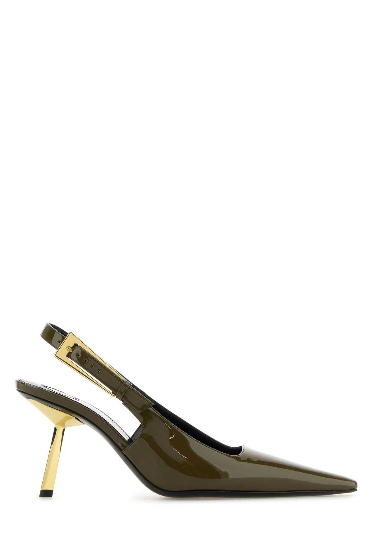 Saint Laurent Paris Olive Green Leather Lee Pumps Shoes, Women's (Size 6)