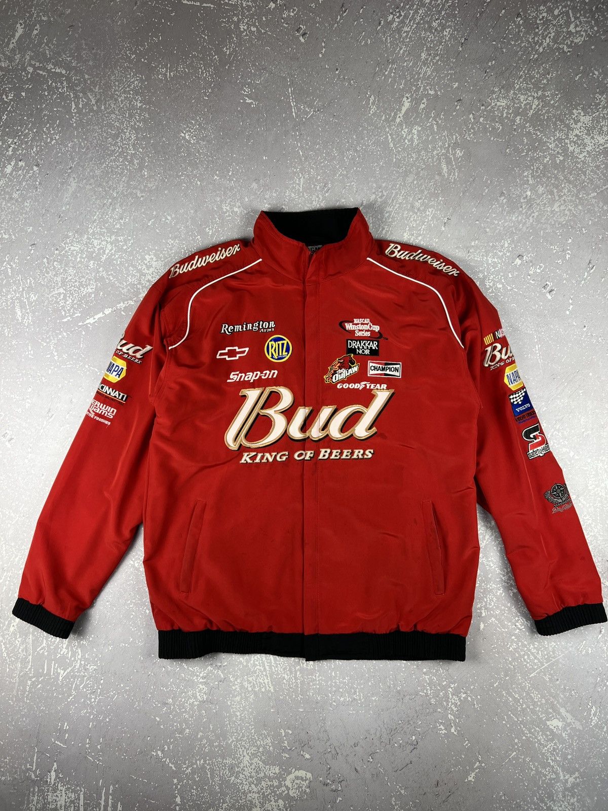 NASCAR Vintage Bud Nascar Racing Jacket with patches XXL Mens Red Size US XXL / EU 58 / 5 - 1 Thumbnail