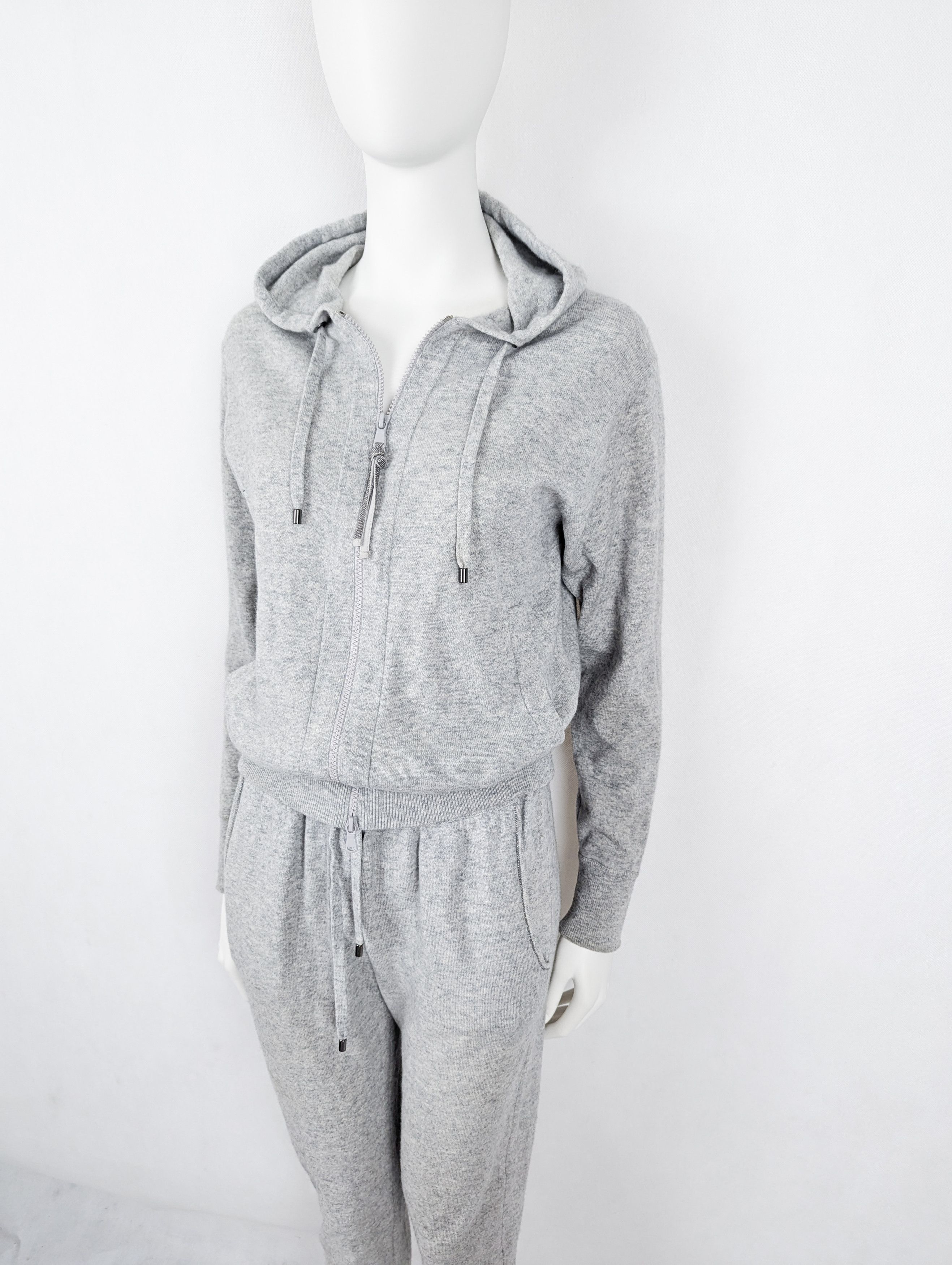Brunello Cucinelli Brunello Cucinelli cashmere grey set suit pants zip hoodie S Size S / US 4 / IT 40 - 5 Thumbnail