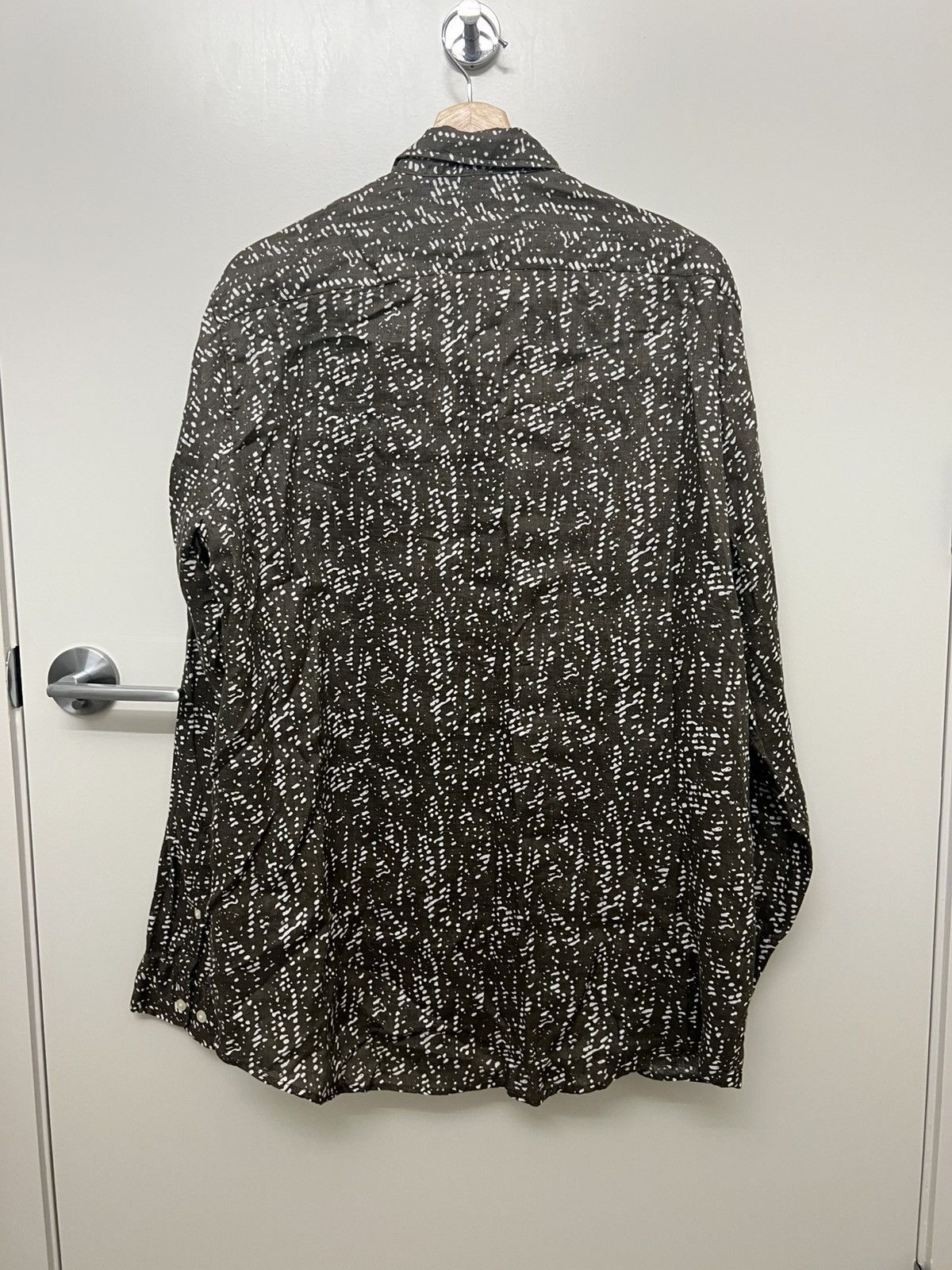 Michael Kors Michael Kors Classic Fit Button-Down Green White Size L Size US L / EU 52-54 / 3 - 2 Thumbnail