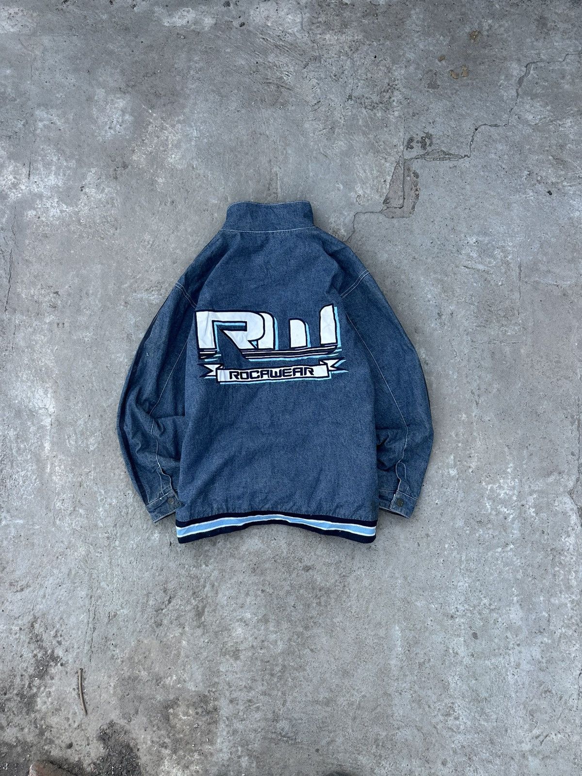Rocawear Vintage Y2K Rocawear Embroidered Denim Track Jacket Indigo Size US L / EU 52-54 / 3 - 4 Thumbnail