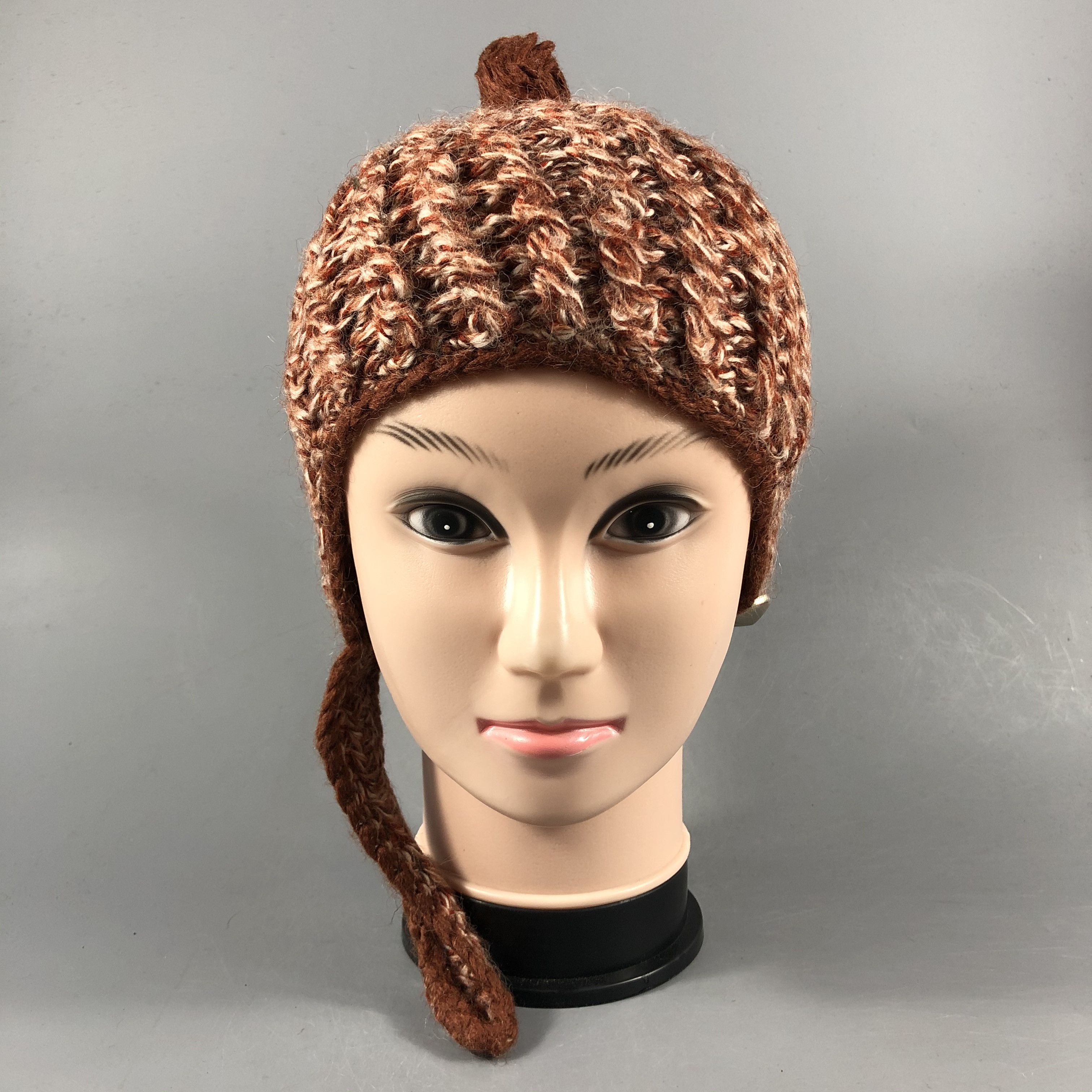 Japanese Brand Crochet Earflap Beanie Snow Cap Size ONE SIZE - 1 Thumbnail