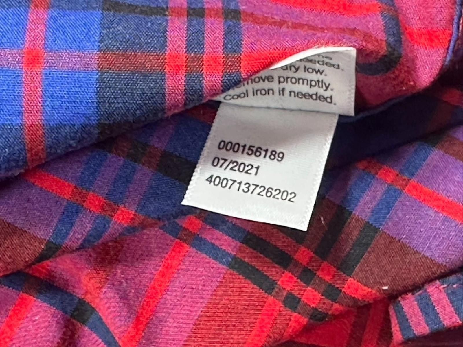 Sonoma Sonoma Plaid Cotton Spandex Blend Button Up Shirt Red/Blue M Size US M / EU 48-50 / 2 - 8 Thumbnail