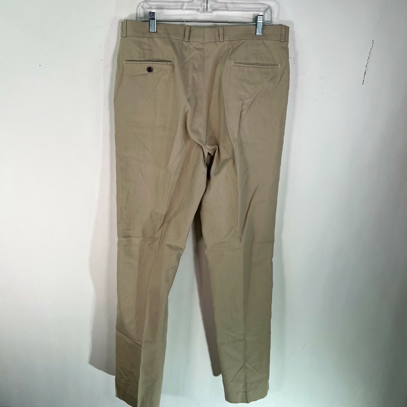 Farah Farah Mens Flat Front Khaki Dress Pants Size 36X33 Beige Regular Size US 36 / EU 52 - 2 Thumbnail