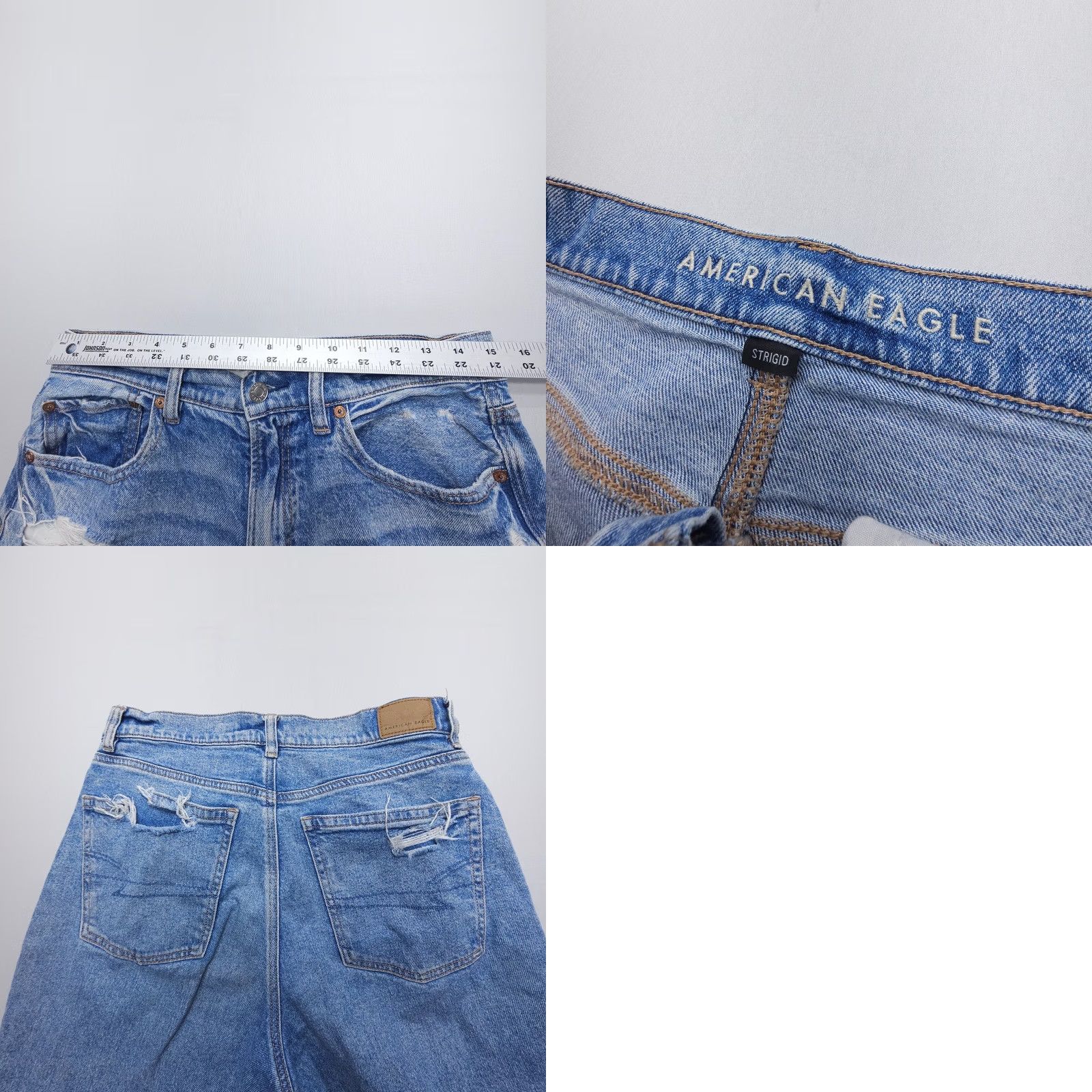American Eagle Outfitters American Eagle Jeans Blue Size 8 Highest Rise Baggy Straight Denim Women 90s Size 30" / US 8 / IT 44 - 8 Thumbnail