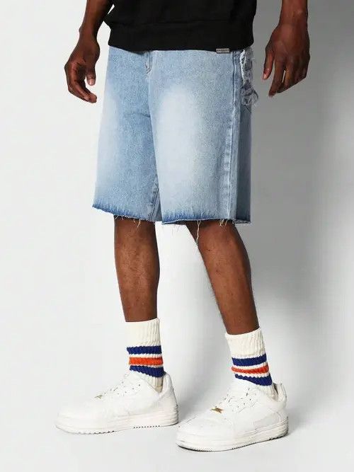 Jean Pants Jeans Denim Shorts Jorts Graphic Drip Size US 32 / EU 48 - 2 Thumbnail