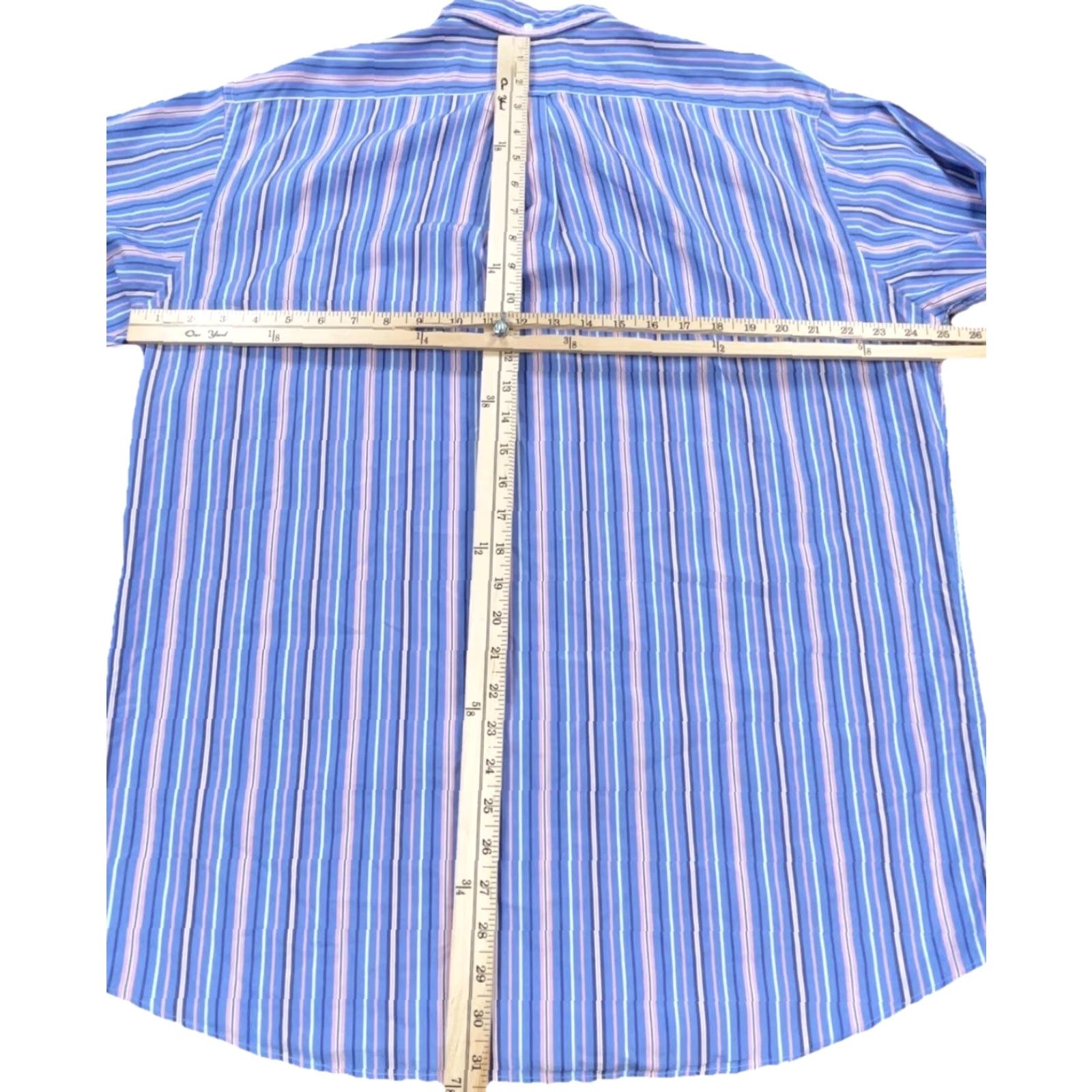 Ralph Lauren Ralph Lauren Shirt Men Large Blue Pink Button Up Striped Two Ply Poplin Dress A5 - Casual Everyday Wear Size 42R - 6 Thumbnail