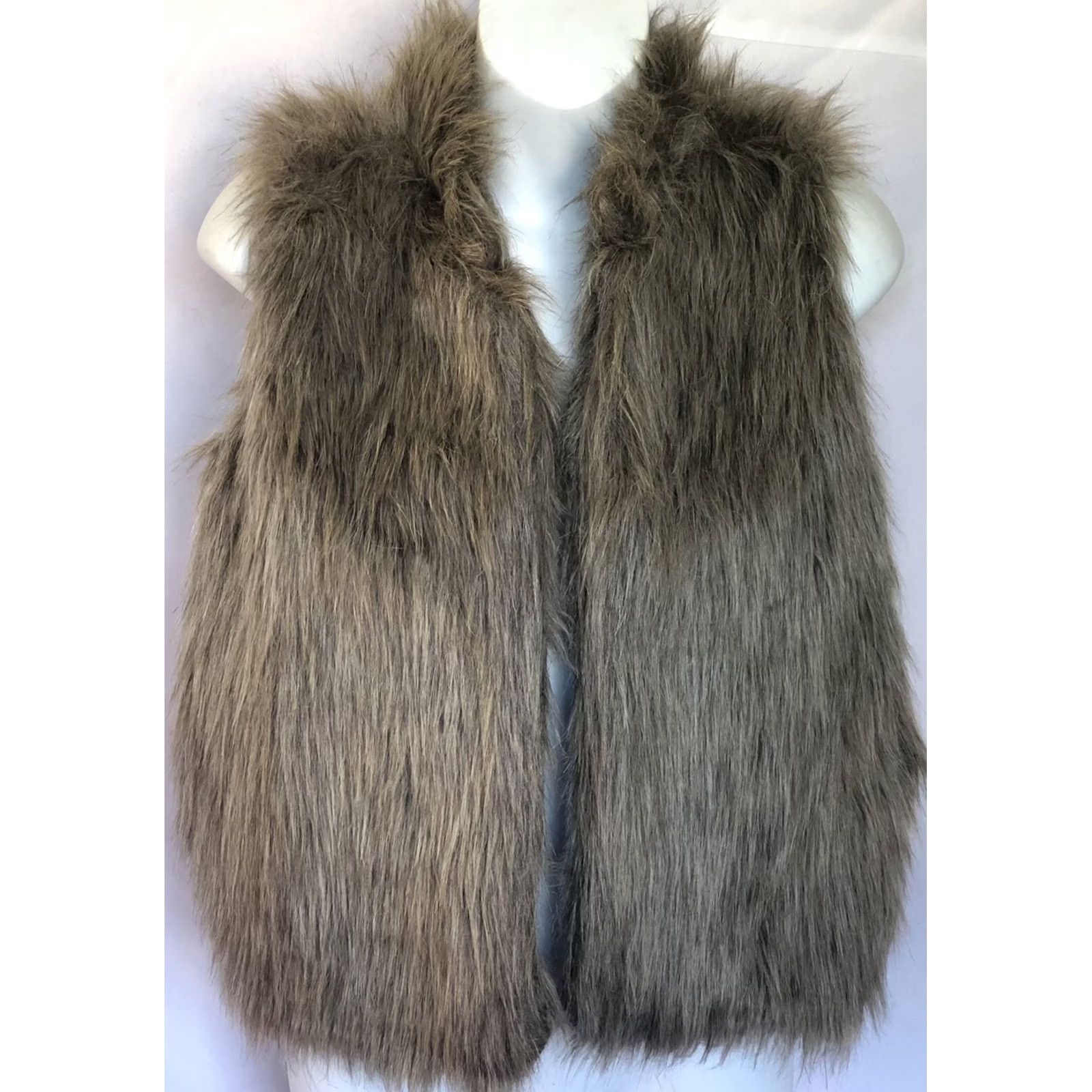 Vintage Love by Chesley Vest S Gray Faux Fur Sleeveless Pockets NWT Glam Punk Y2K 90s Size S / US 4 / IT 40 - 2 Thumbnail