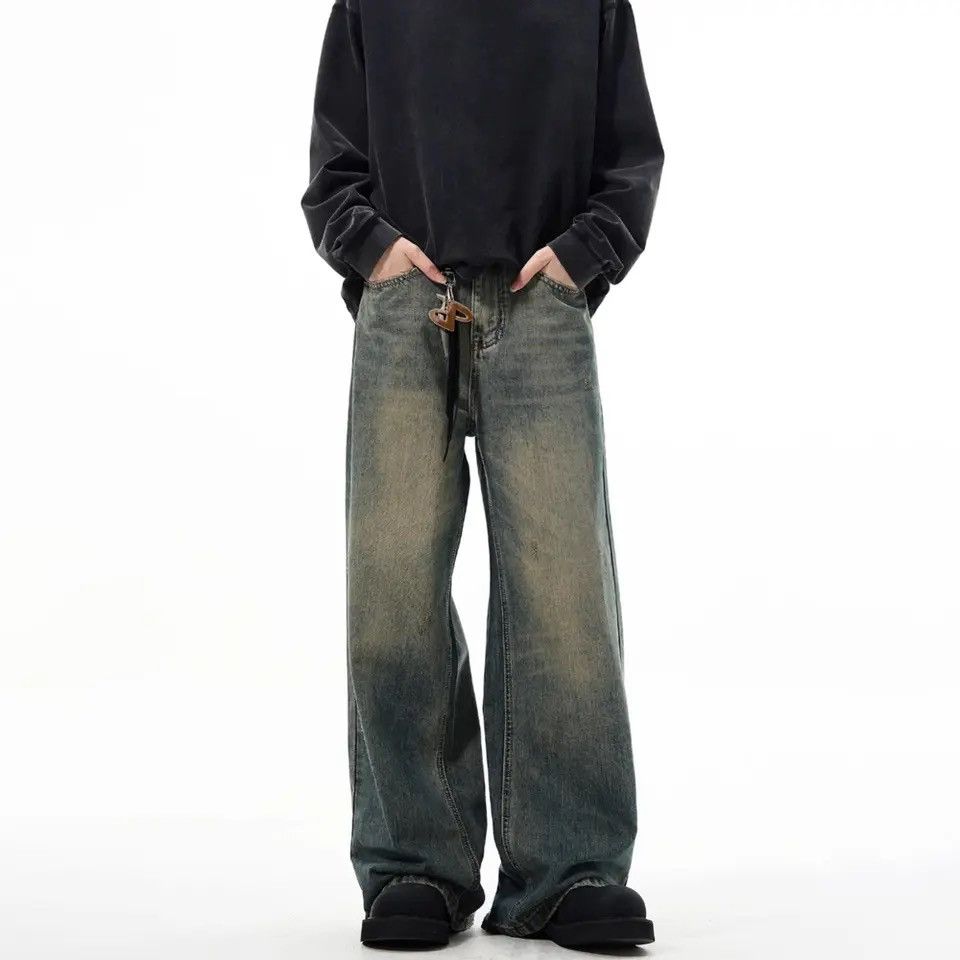 Denime × Japanese Brand × Vintage Simple Street Winter Baggy Stacked Blue Vintage Denim Pants Size US 29 - 1 Thumbnail
