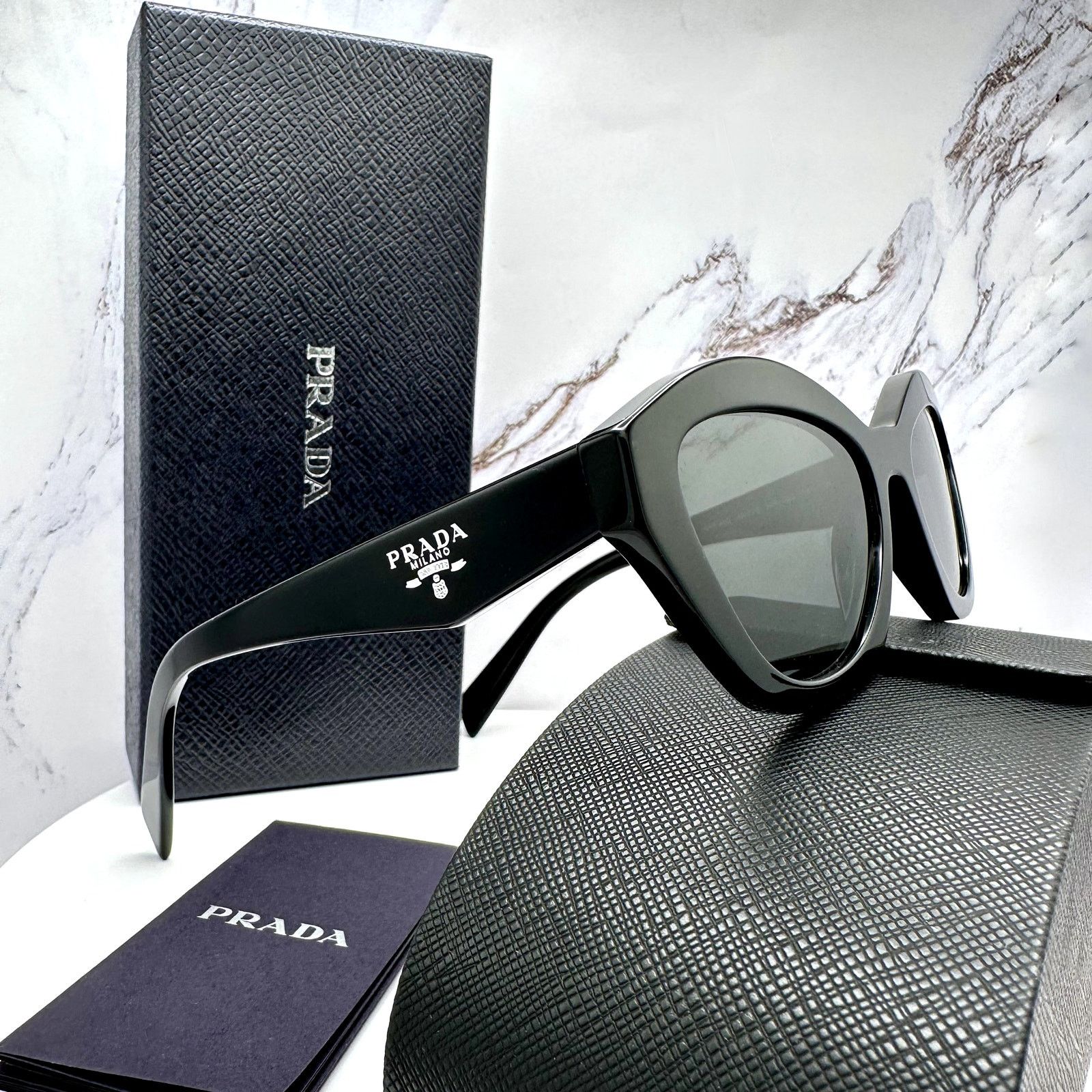 Prada New PRADA Sunglasses Black Butterfly Cat Eye Symbole Logo Size ONE SIZE - 3 Thumbnail