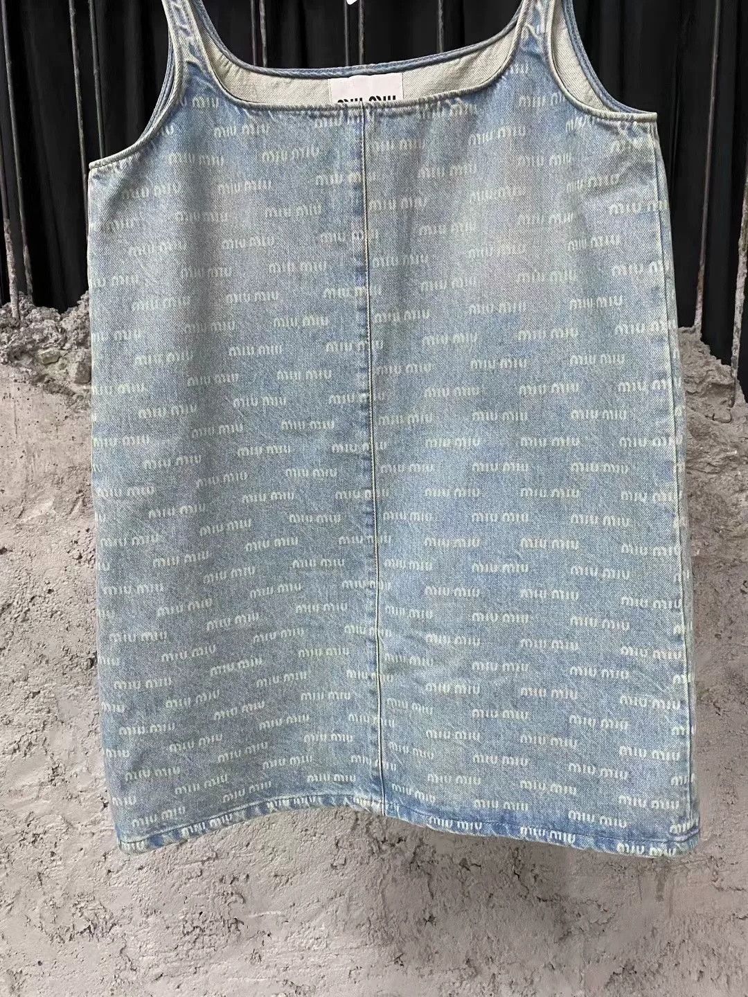 Miu Miu Miu Miu All-Over Logo Denim Dress Size US 28 / EU 44 - 4 Thumbnail