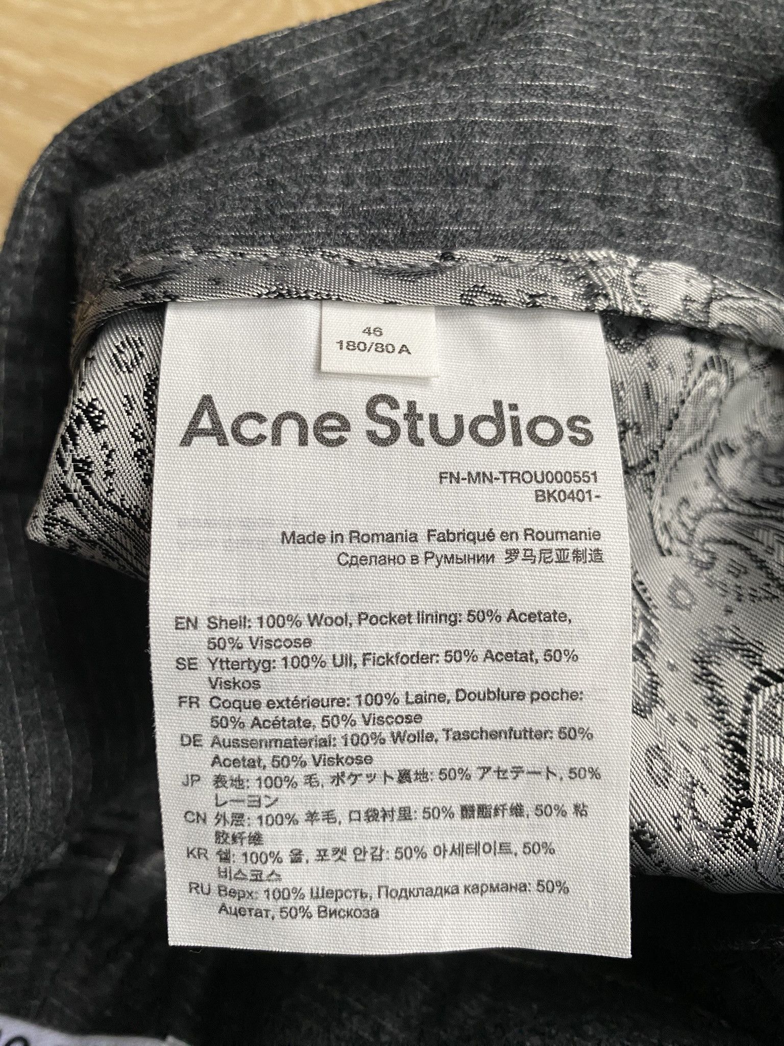 Acne Studios 46/S - Pinstriped Trousers In Grey Melange - 100% Wool Size US 30 / EU 46 - 6 Thumbnail