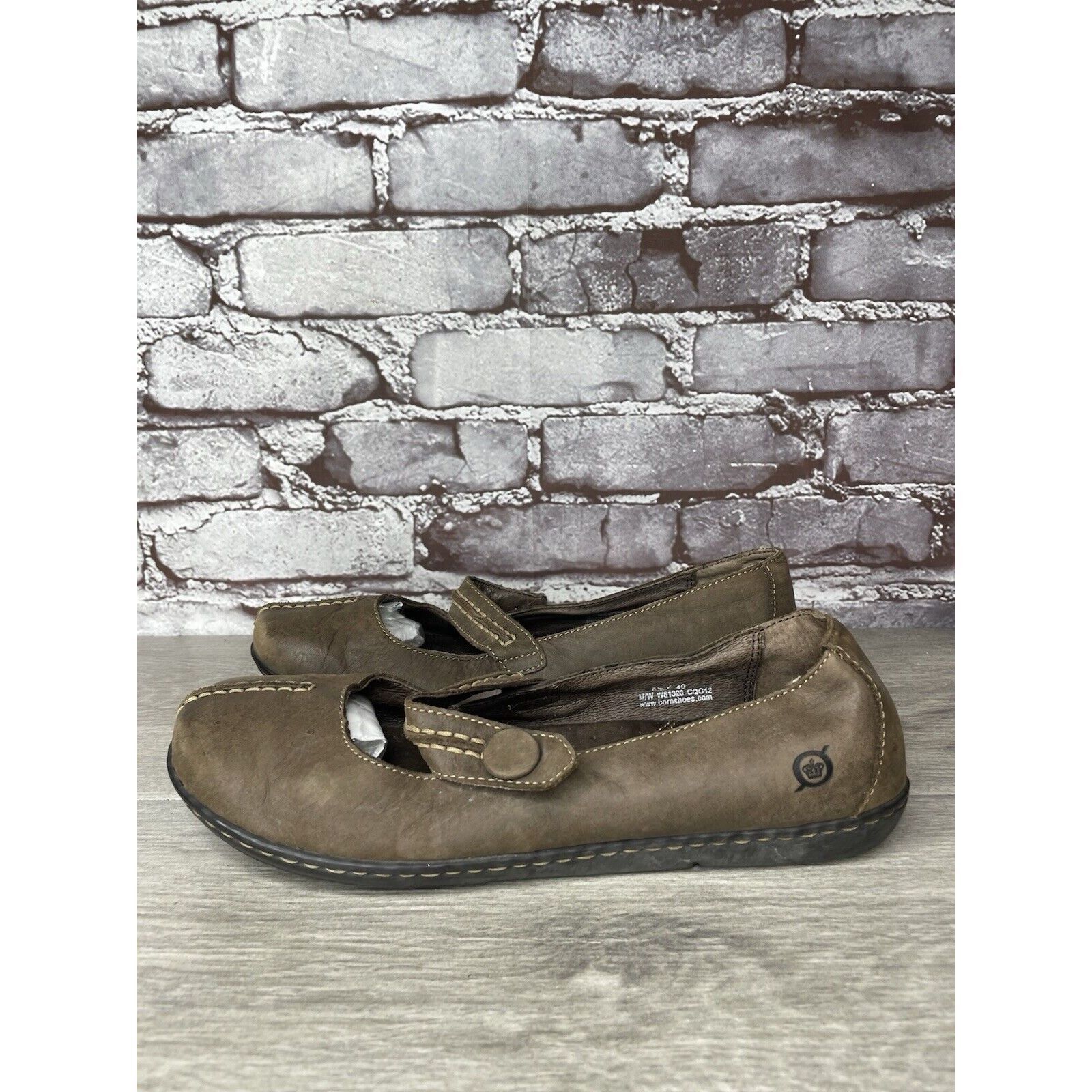 Born Born Handcrafted Brown Leather MaryJane Strap Comfort Shoes Size US 8.5 / IT 38.5 - 2 Thumbnail