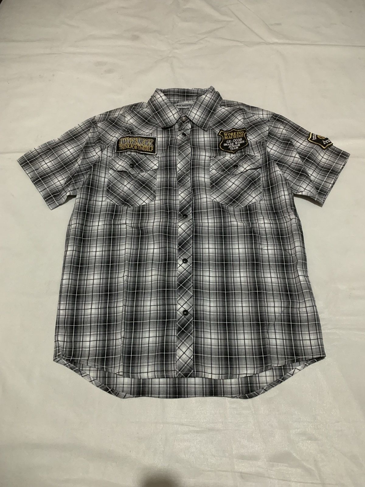 Japanese Brand Japanese Sirmione Poem Patch Plaid Shirt Size US S / EU 44-46 / 1 - 1 Thumbnail