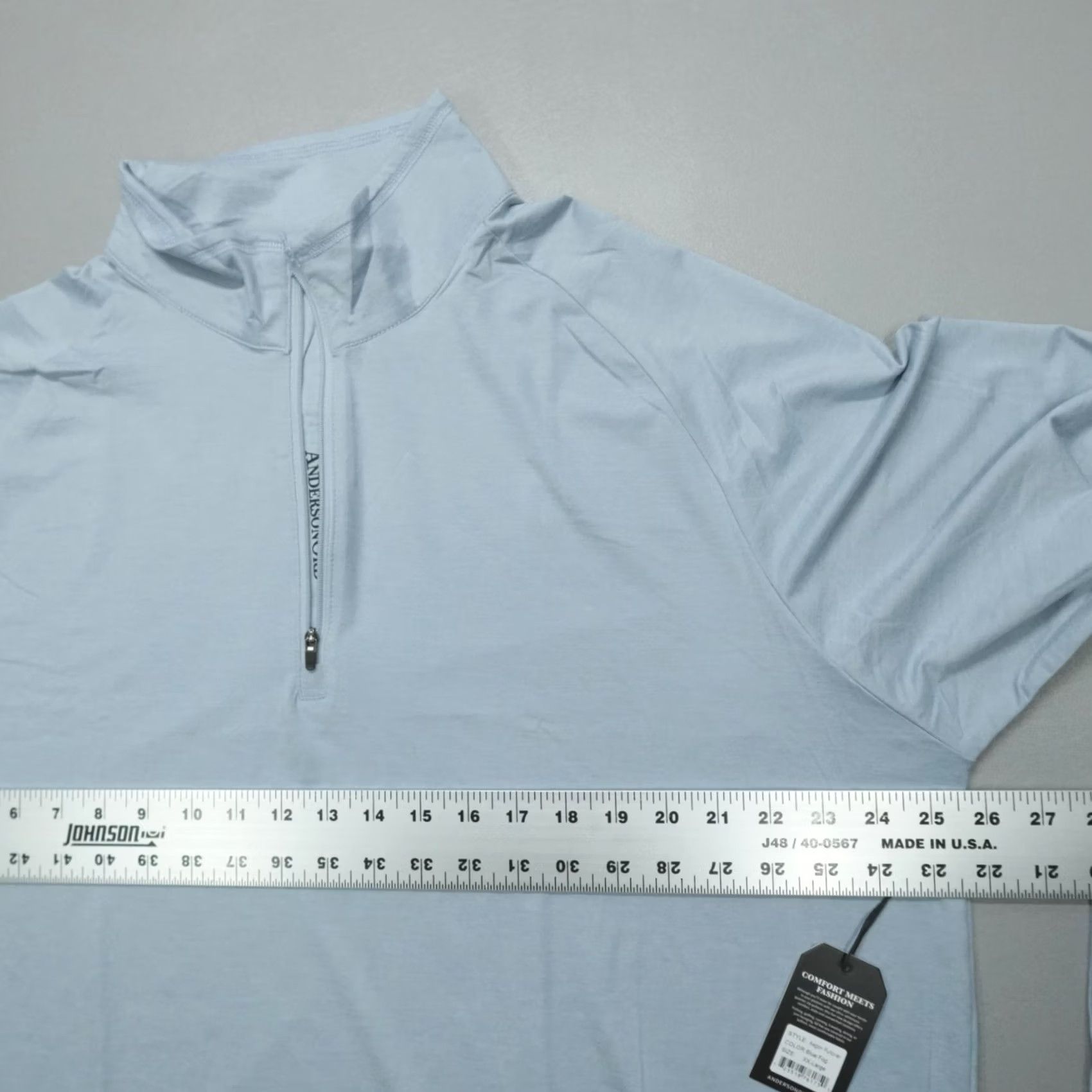 JW Anderson Anderson Ord Aegon Pullover 1/4 Zip Men's 2XL Blue Fog Lightweight Shirt Long Sleeve Mock Neck Logo 90s Sports Tee? Size US XXL / EU 58 / 5 - 7 Thumbnail