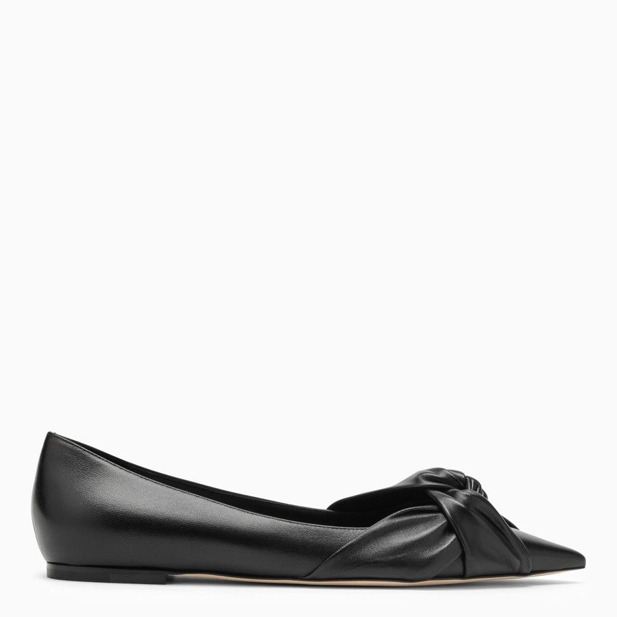 Jimmy Choo o1d2blof0824 Leather Flats in Black Size US 8 / IT 38 - 2 Thumbnail