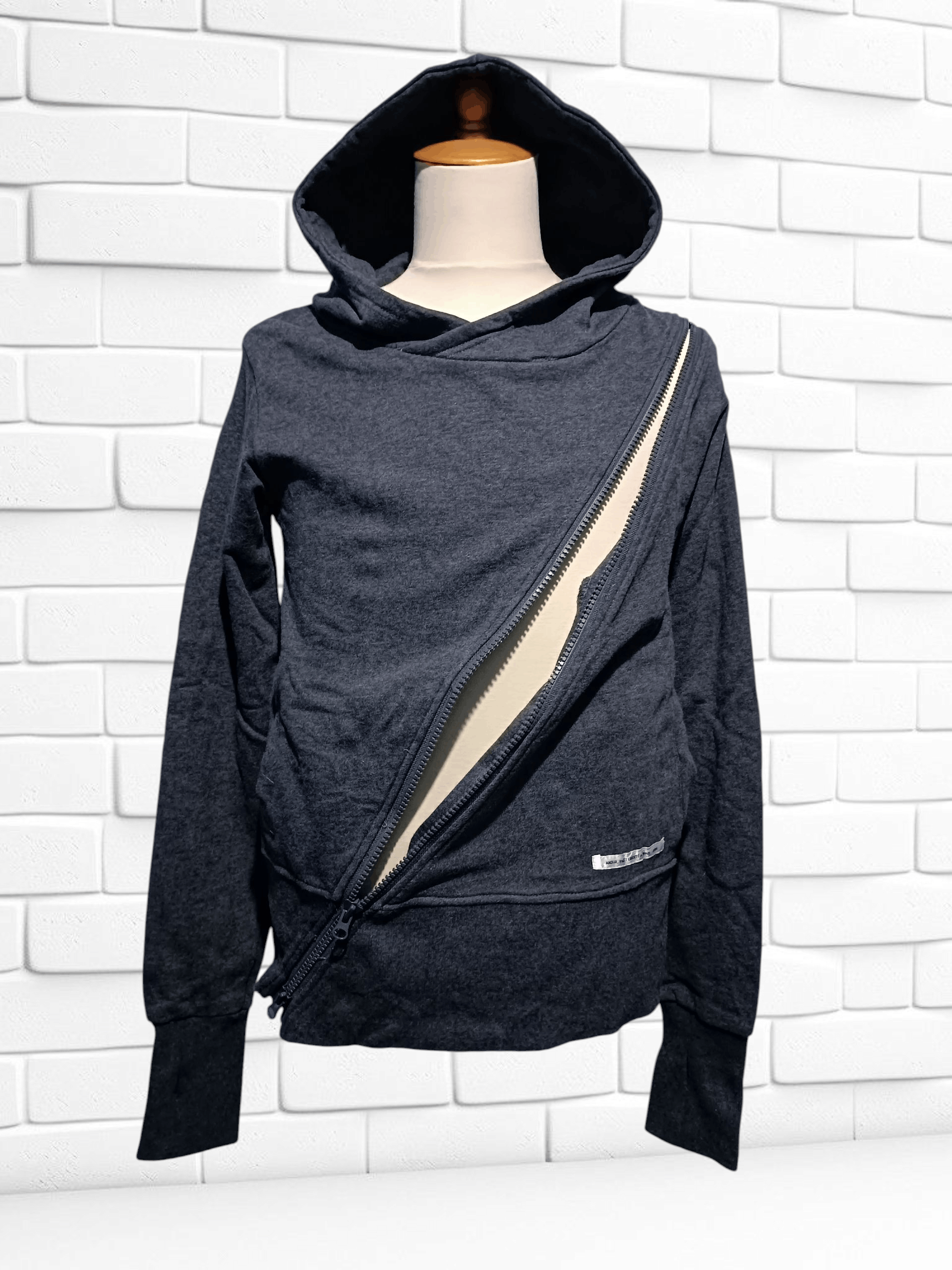 Japanese Brand Asymmetrical Double Zip Up Hoodie Gray Size US M / EU 48-50 / 2 - 3 Thumbnail