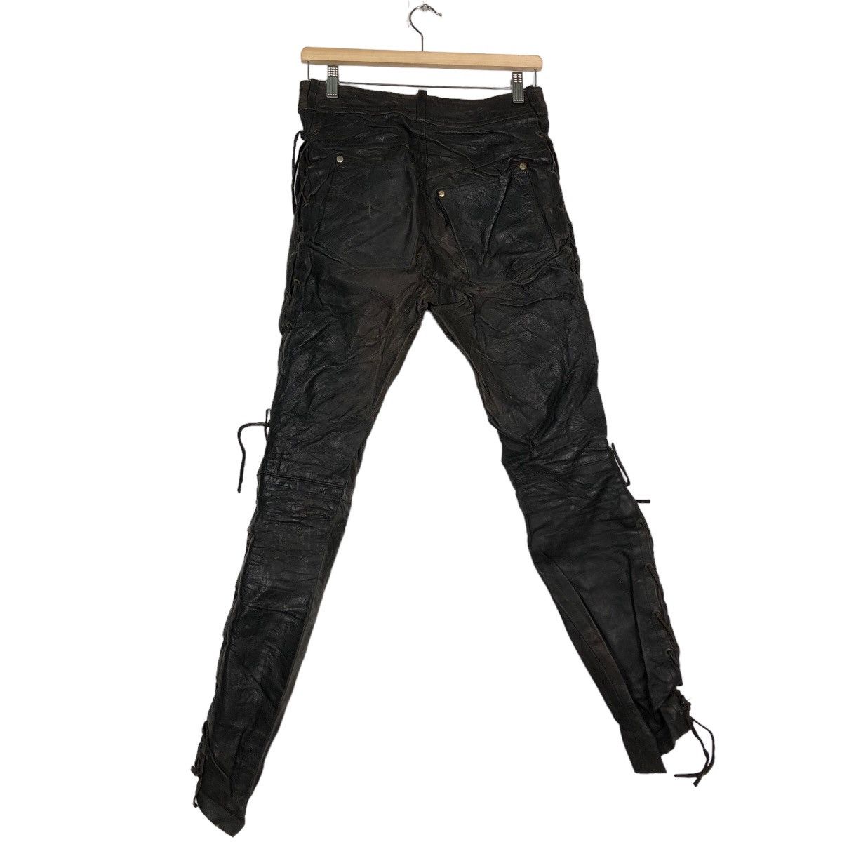 Genuine Leather 🔥Rare Bondage Genuine Leather Pants Issey Miyake Japan Size US 28 / EU 44 - 7 Thumbnail