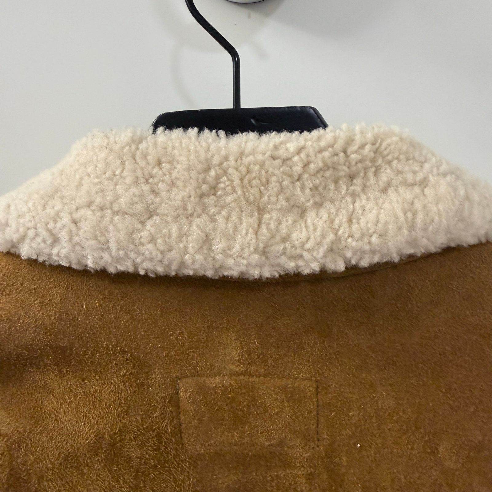 Sandro Sandro Brown Lamb Shearling Aviator Jacket Suede Leather Size US S / EU 44-46 / 1 - 10 Thumbnail