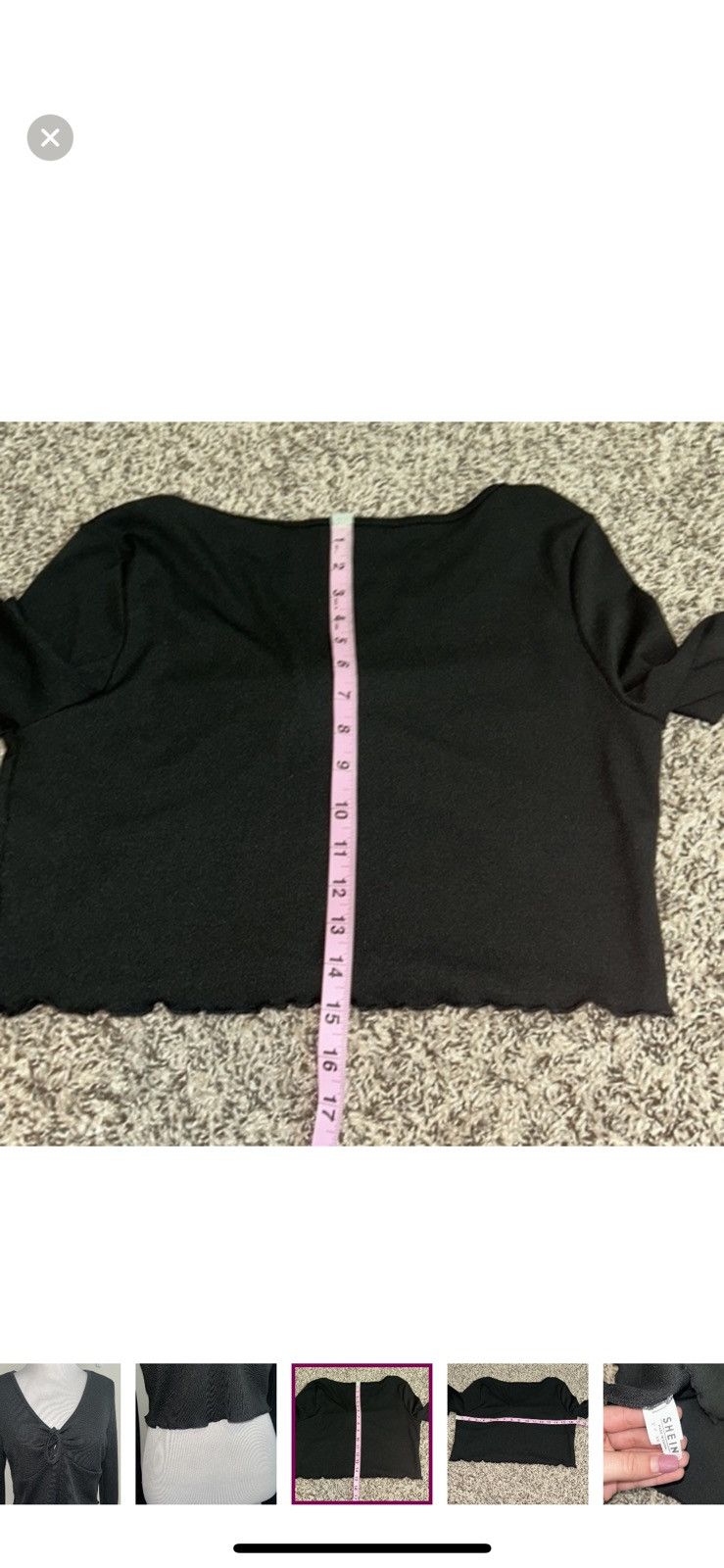 Shein Shein large tie front lettuce trim cropped top Size L / US 10 / IT 46 - 2 Thumbnail