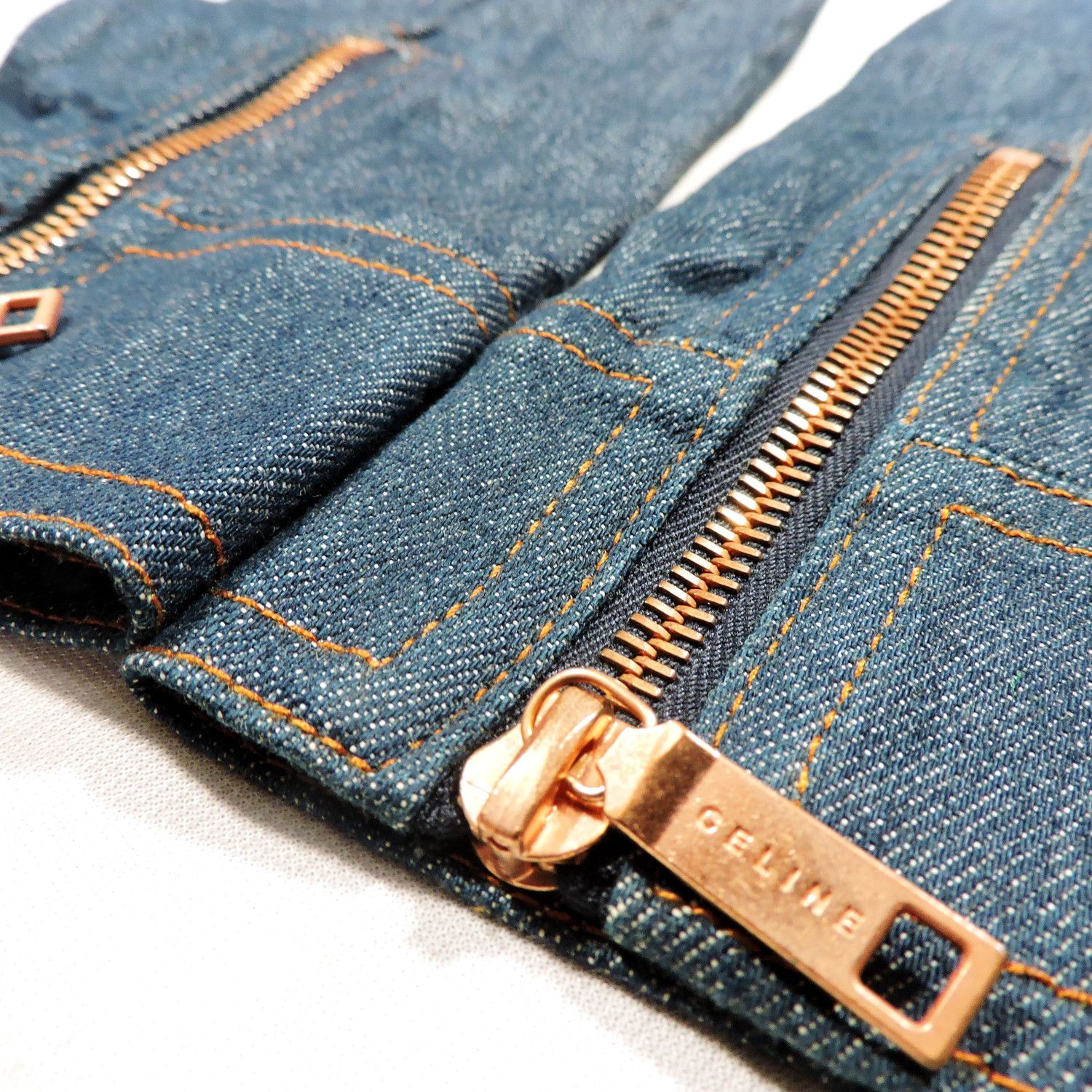 Celine CELINE TRIOMPHE DOUBLE ZIP DENIM JACKET Size M / US 6-8 / IT 42-44 - 14 Thumbnail
