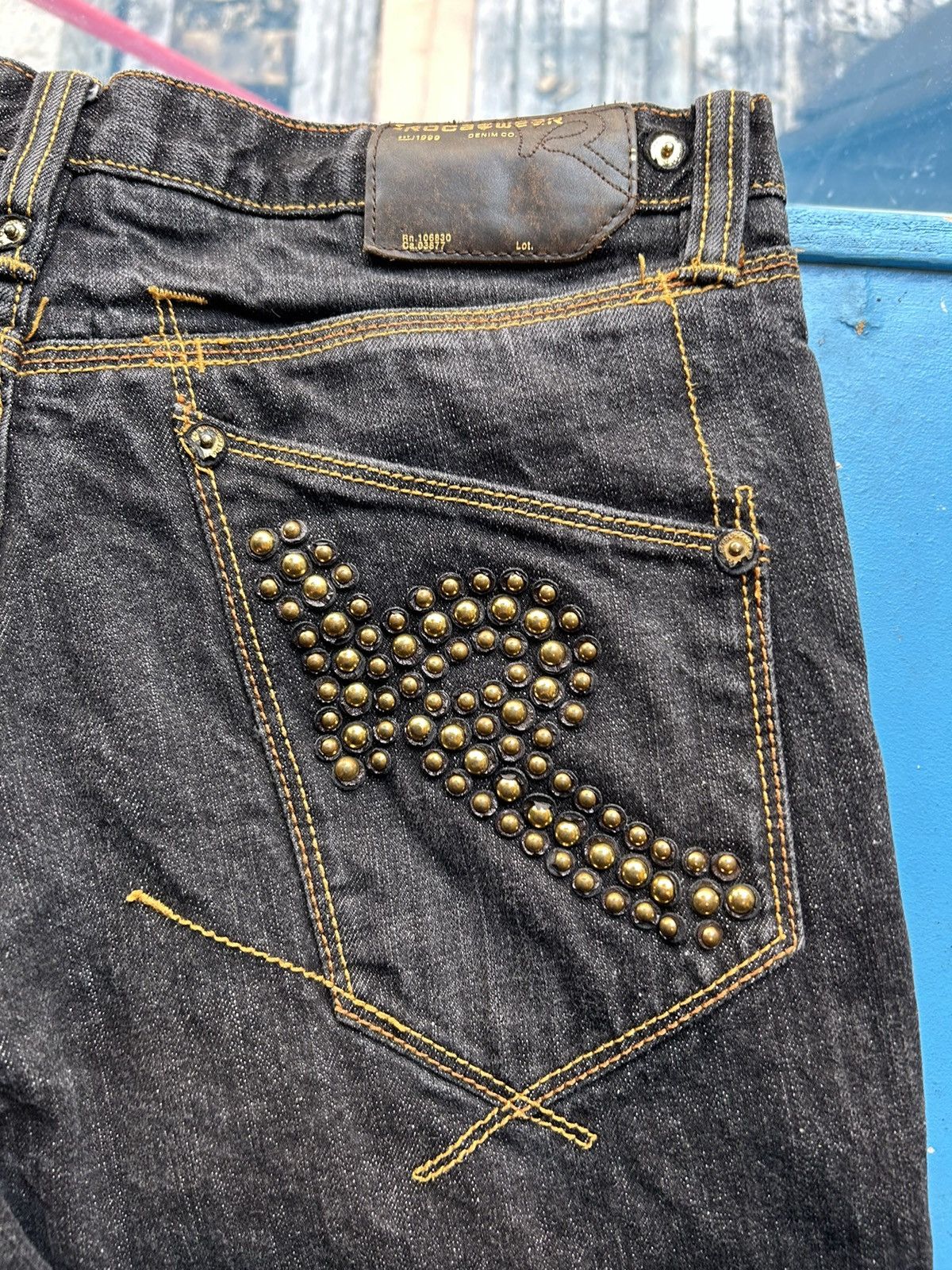 JNCO Crazy Y2K Baggy RocaWear Wide Leg Stones Denim Size US 32 / EU 48 - 11 Thumbnail