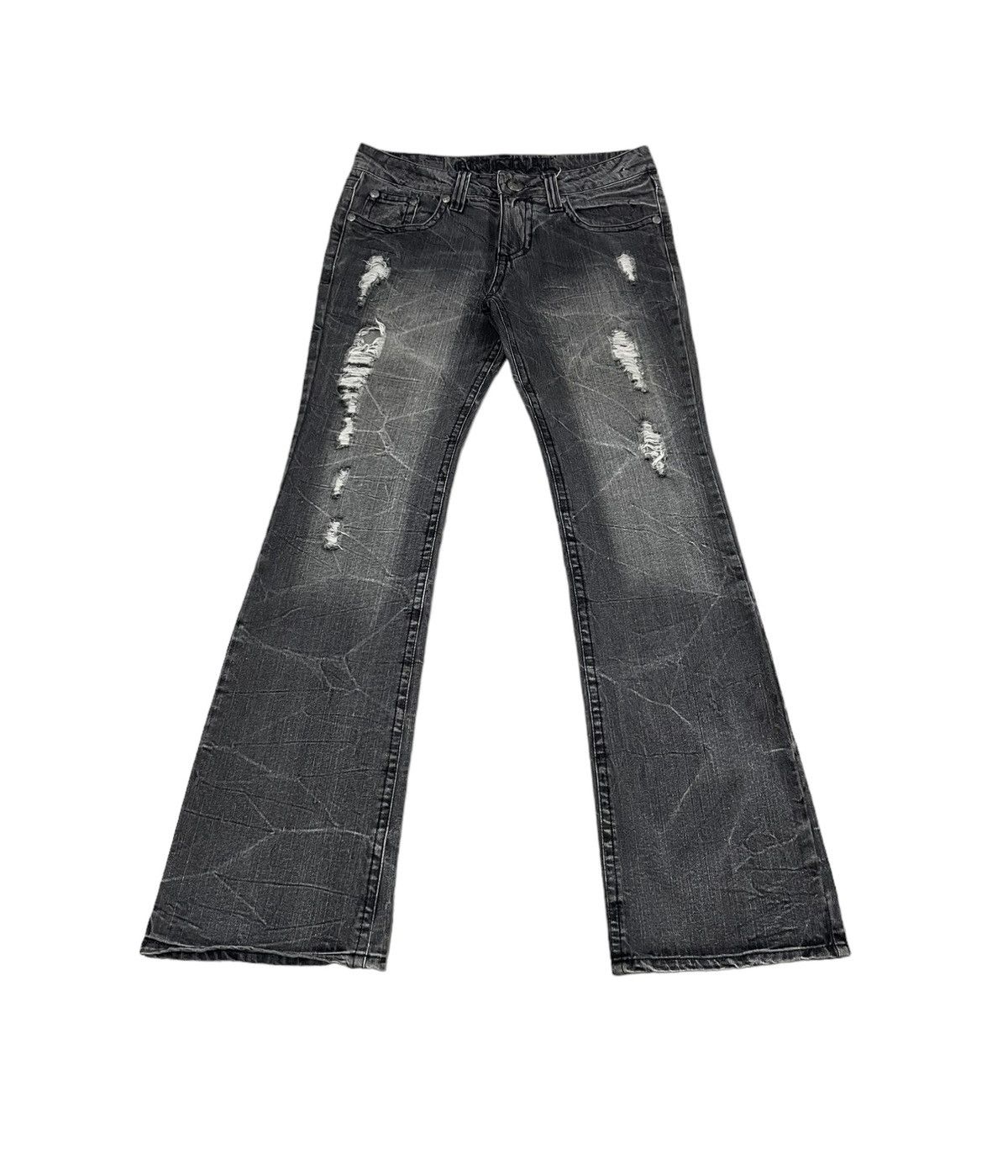 image of If Six Was Nine Original Jeans Flare Distressed Jeans in Black, Men's (Size 33)