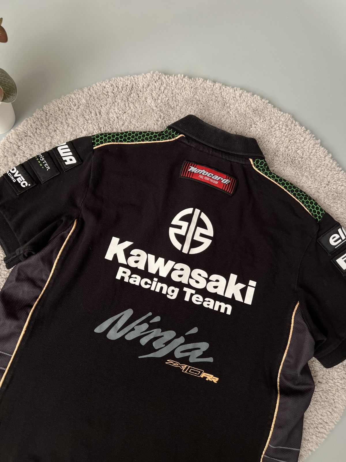 Vintage Vintage Kawasaki Racing Moto team polo t-shirt Size US L / EU 52-54 / 3 - 6 Thumbnail