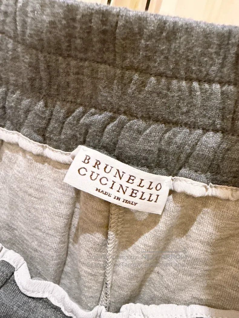 Brunello Cucinelli Brunello Cucinelli size M Grey silk cotton long pants with Size 24" / US 00 / IT 34 - 7 Thumbnail