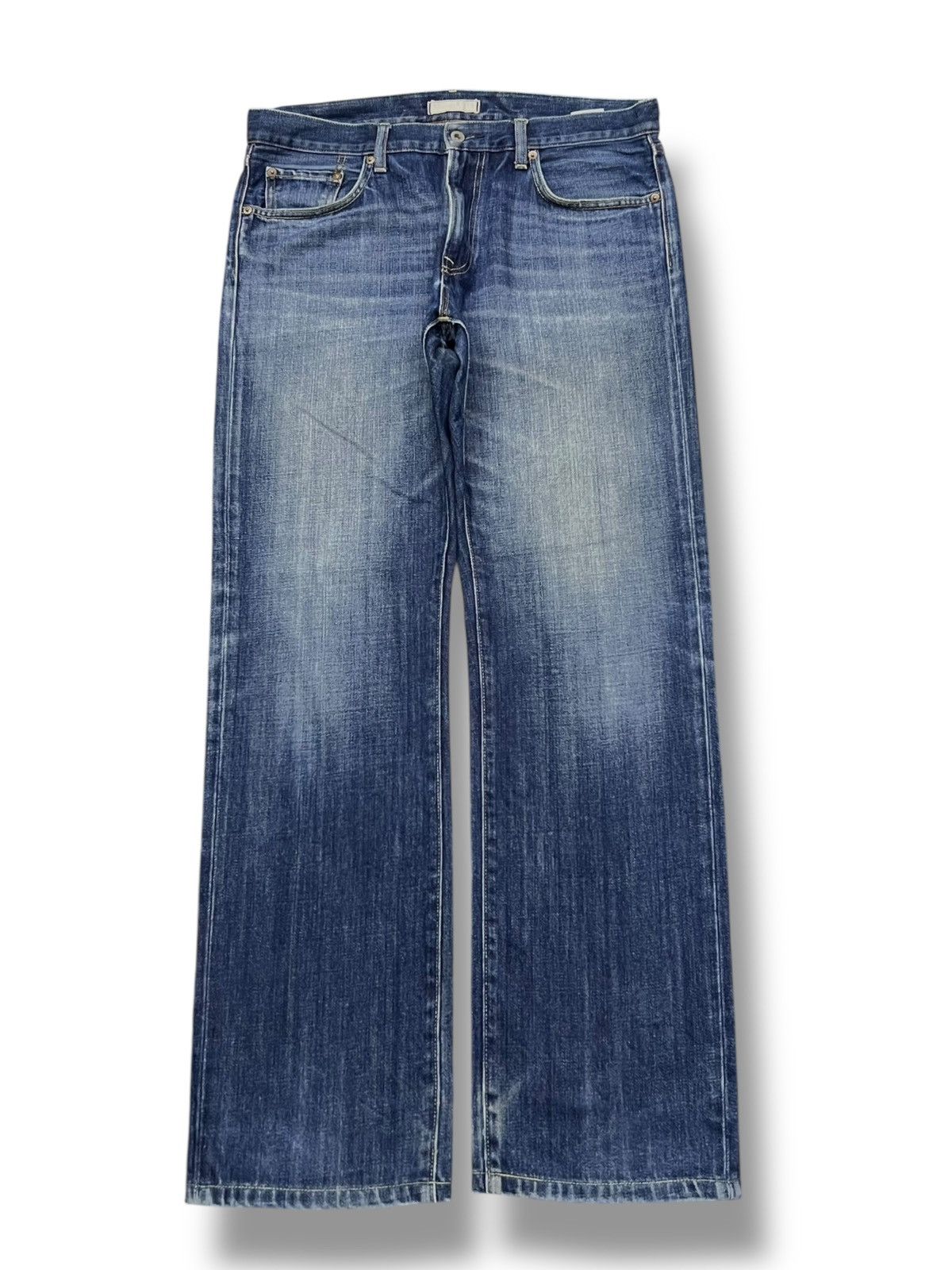 Uniqlo Loose Vintage Uniqlo Kaihara Japan - Faded Wash Jeans Size US 35 - 2 Thumbnail
