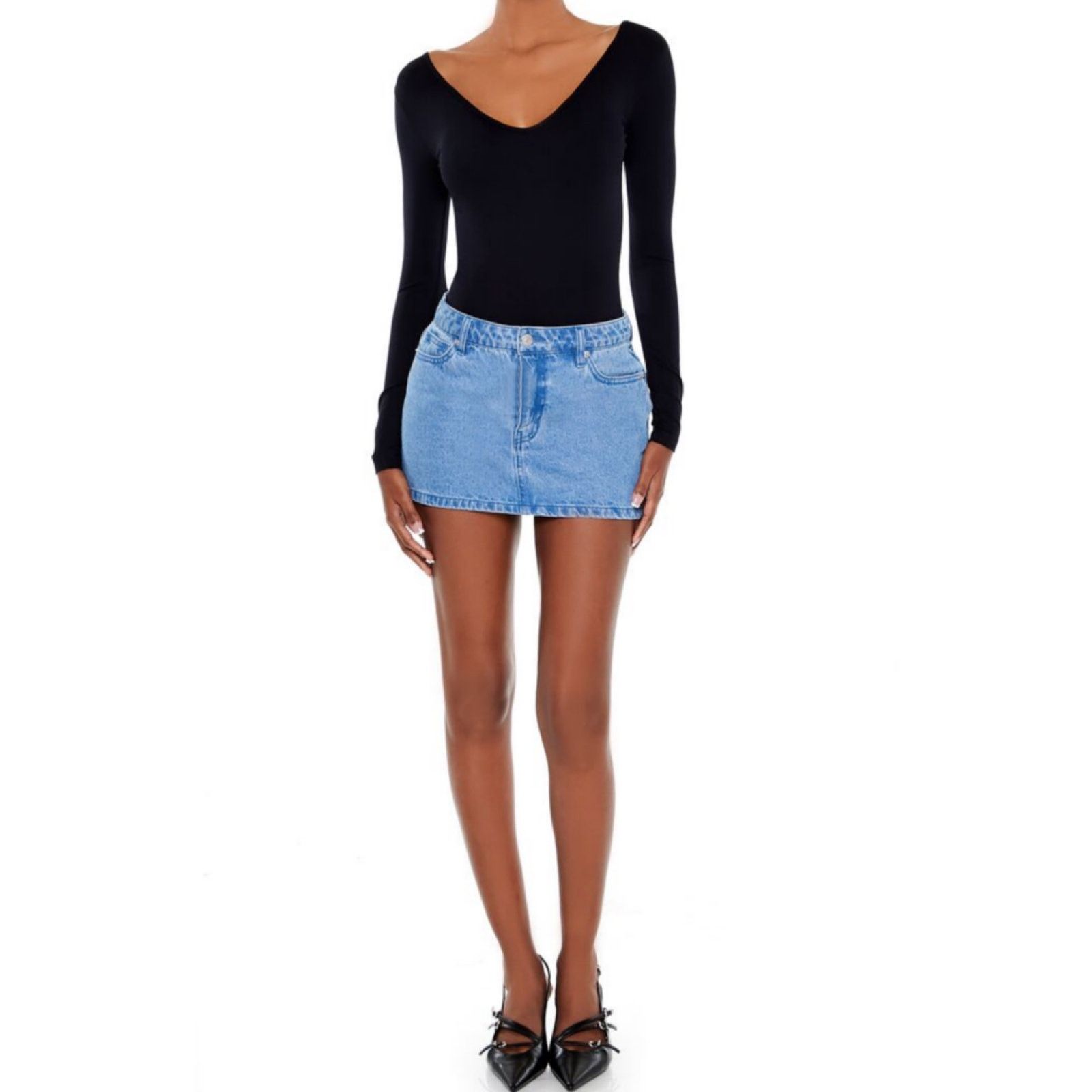 Forever 21 Forever 21 Seamless Thong Bodysuit Long Sleeve Black NWT S Size S / US 4 / IT 40 - 24 Thumbnail