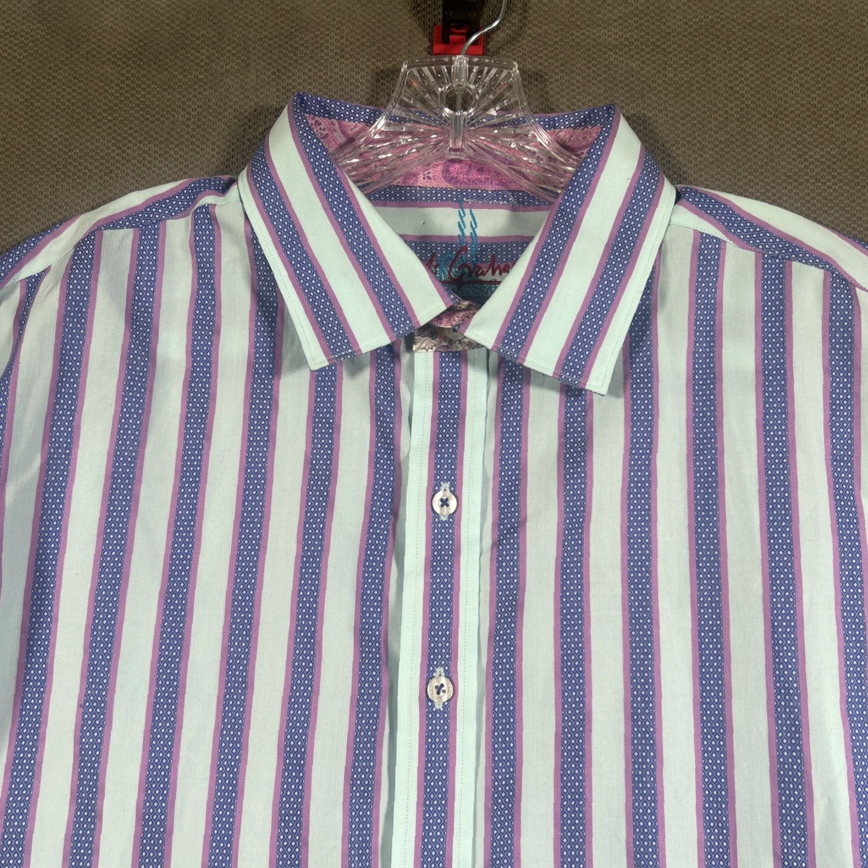 Robert Graham Robert Graham Button-Up Shirt Striped Multicolor Long Sleeve XLT Mens Size US XL / EU 56 / 4 - 3 Thumbnail