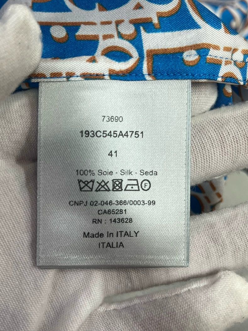 Dior Dior Size41 Blue silk old flower full-print short-sleeved s Size US XS / EU 42 / 0 - 4 Thumbnail