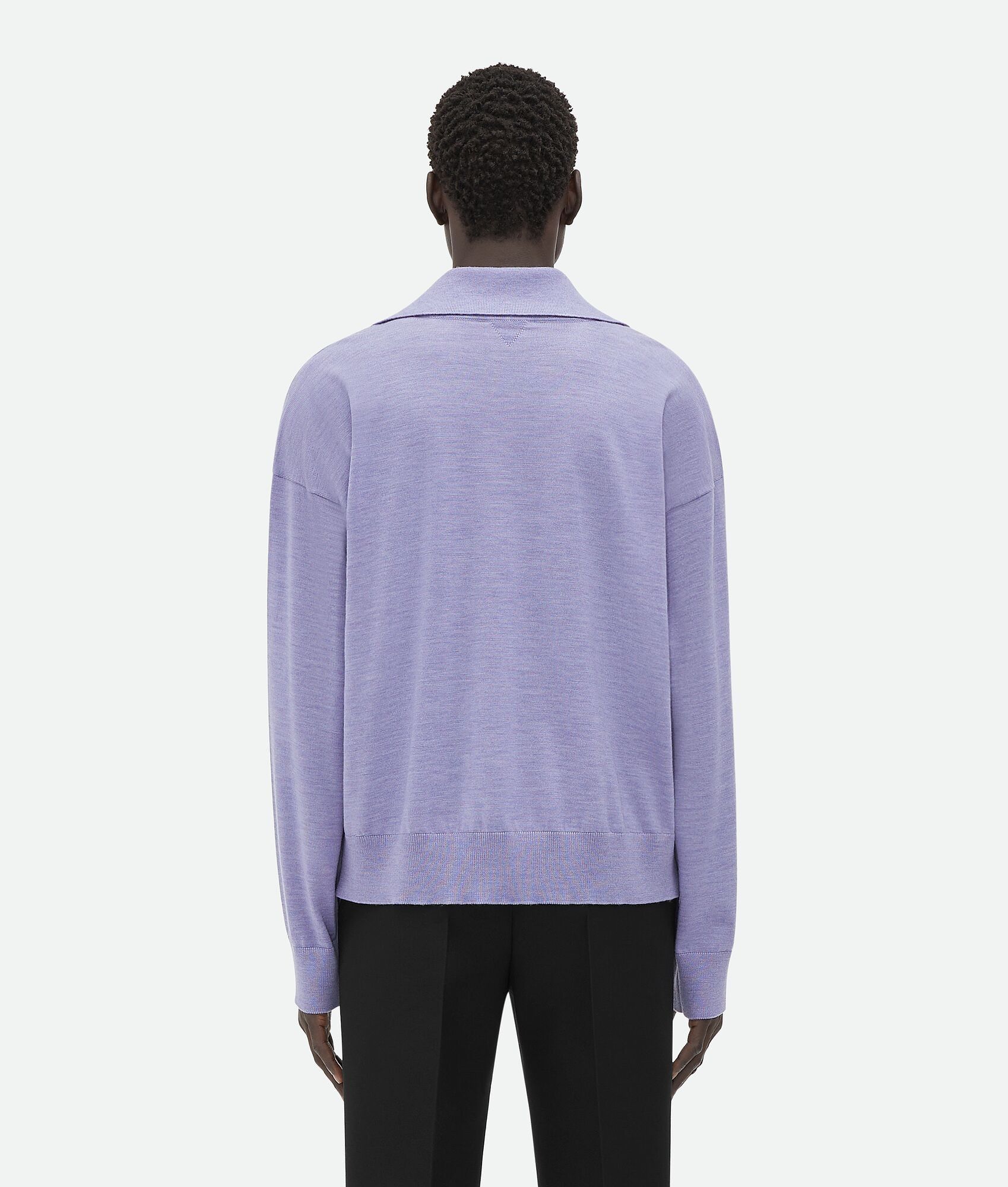Bottega Veneta o1n1vont1224 Light Wool Polo Shirt in Perwinkle Size US S / EU 44-46 / 1 - 3 Thumbnail