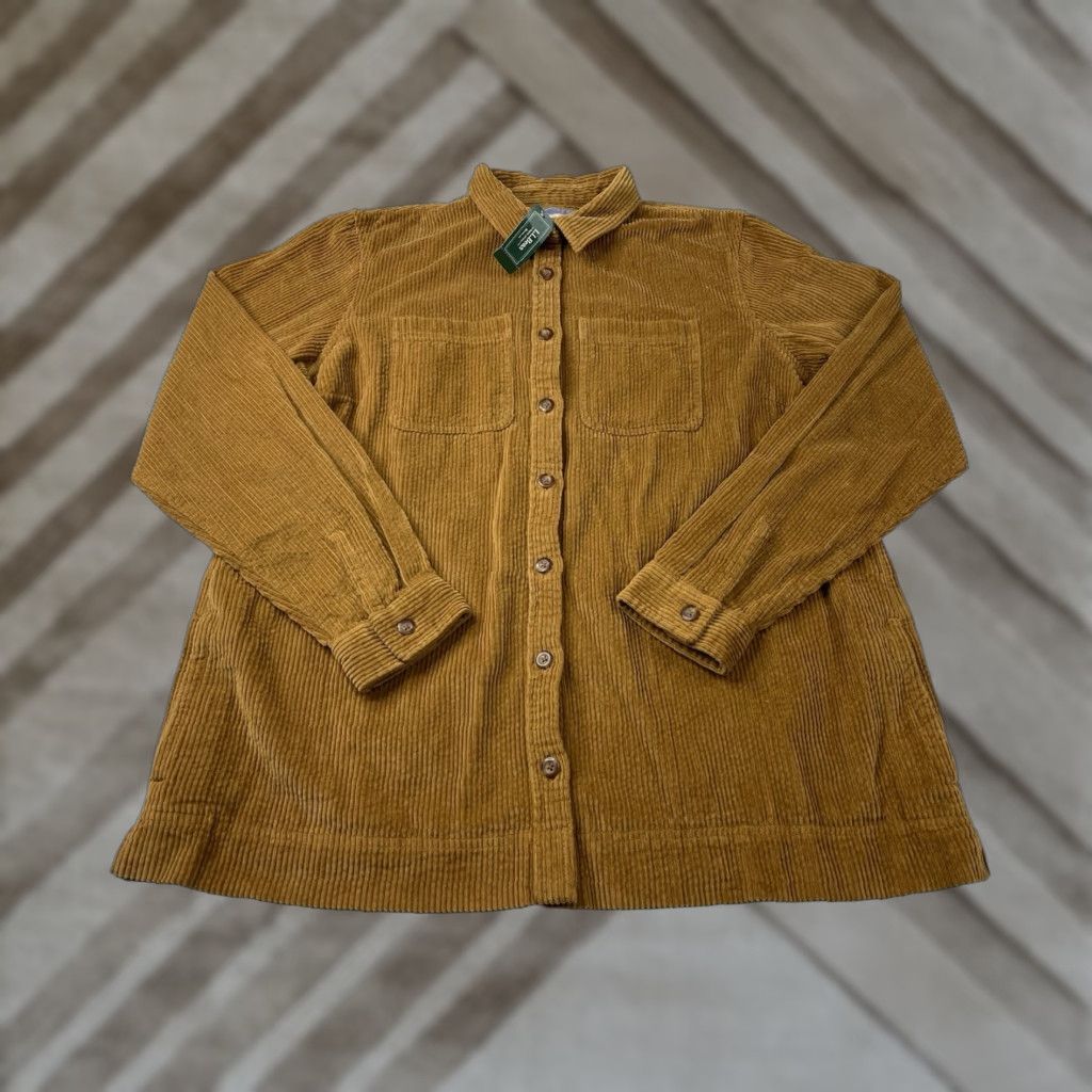 Vintage VINTAGE L.L. Bean Shirt Shacket Womens XL Tall Corduroy Button Up Long Sleeve Brown Size XL / US 12-14 / IT 48-50 - 1 Thumbnail