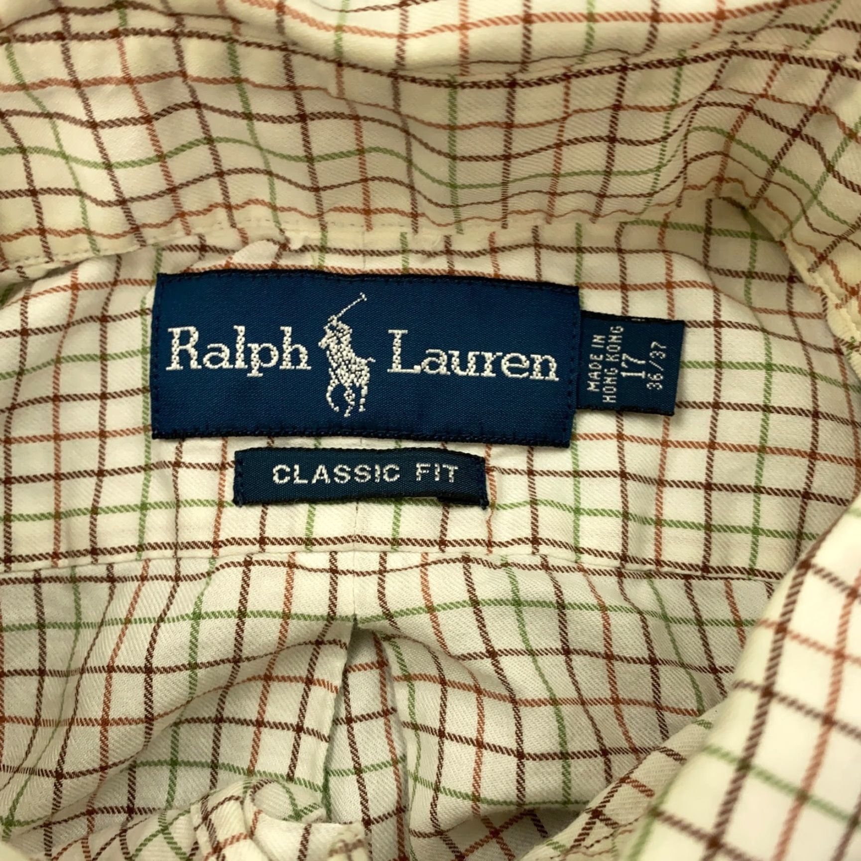Ralph Lauren VINTAGE Ralph Lauren Shirt Men Size 17 Plaid Polo Pony Blue 100% Cotton Button-Up Long Sleeve Mens Regular Fit Adult Size US XL / EU 56 / 4 - 4 Thumbnail