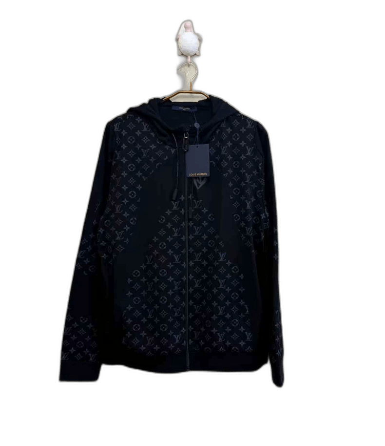 Louis Vuitton Louis Vuitton Black Logo Zip Hoodie Size US XXL / EU 58 / 5 - 1 Thumbnail