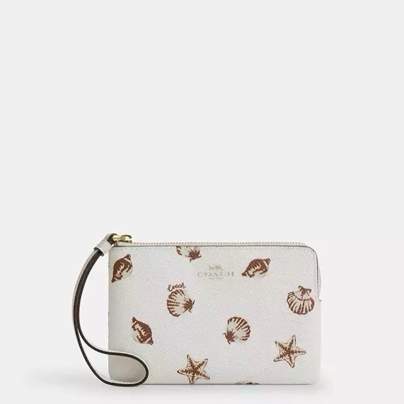 Coach NWT Coach Corner Zip Wristlet With Shell CBP23 Gold/Chalk Size ONE SIZE - 5 Thumbnail